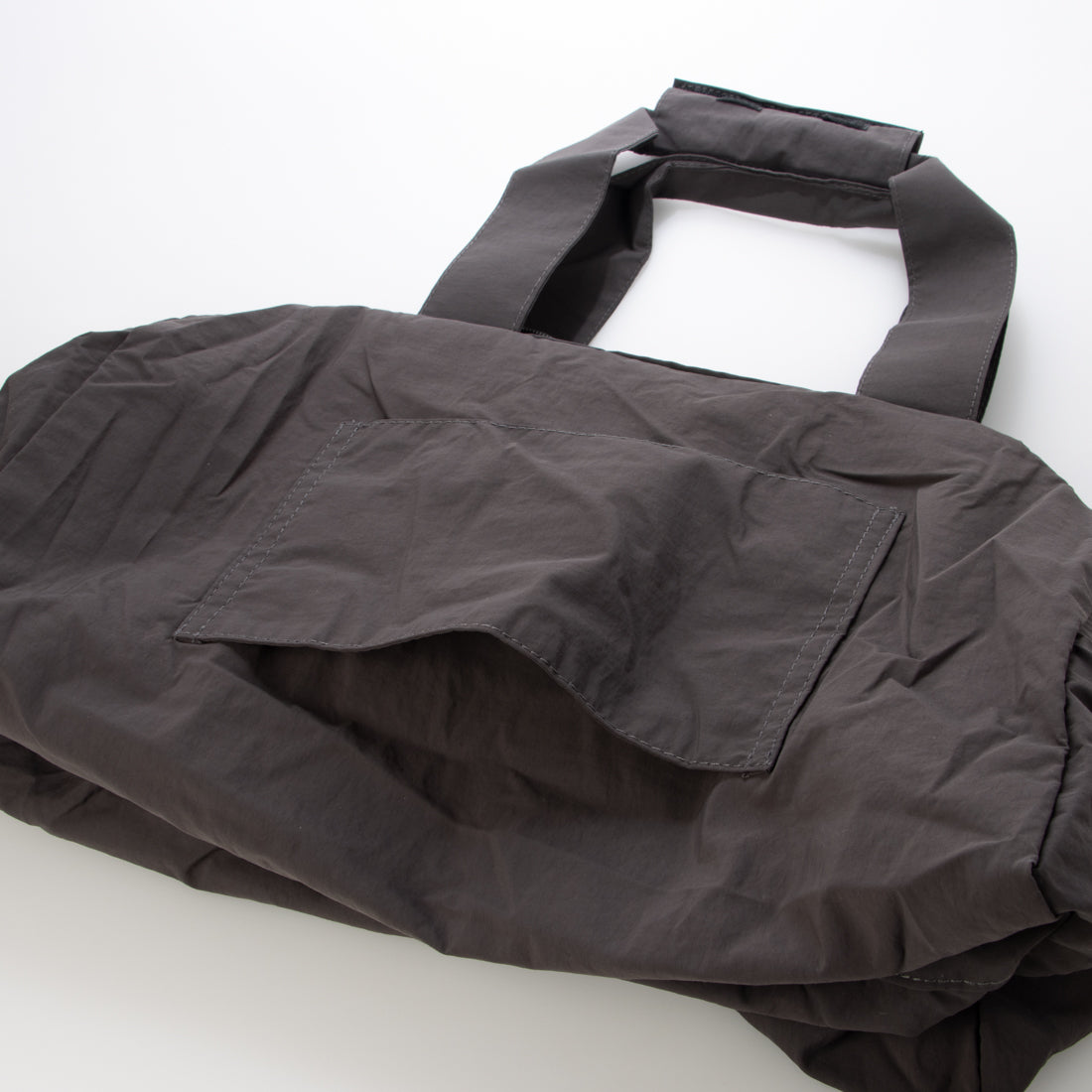 アングリッド Ungrid 撥水軽量ソフトナイロン ロゴテープ折り畳みラージボストンバッグ(33L） （GRY/IVO） GRY/IVO