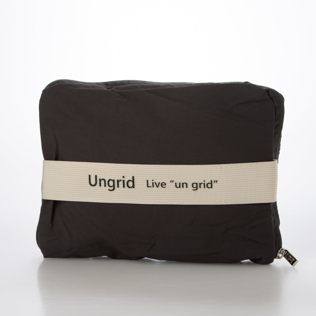 アングリッド Ungrid 撥水軽量ソフトナイロン ロゴテープ折り畳みラージボストンバッグ(33L） （GRY/IVO） GRY/IVO