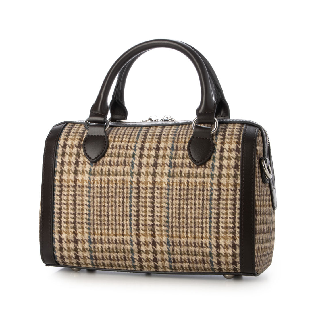 アングリッド Ungrid チェックコンビボストンバッグ ケースチャーム付 BRNCHC