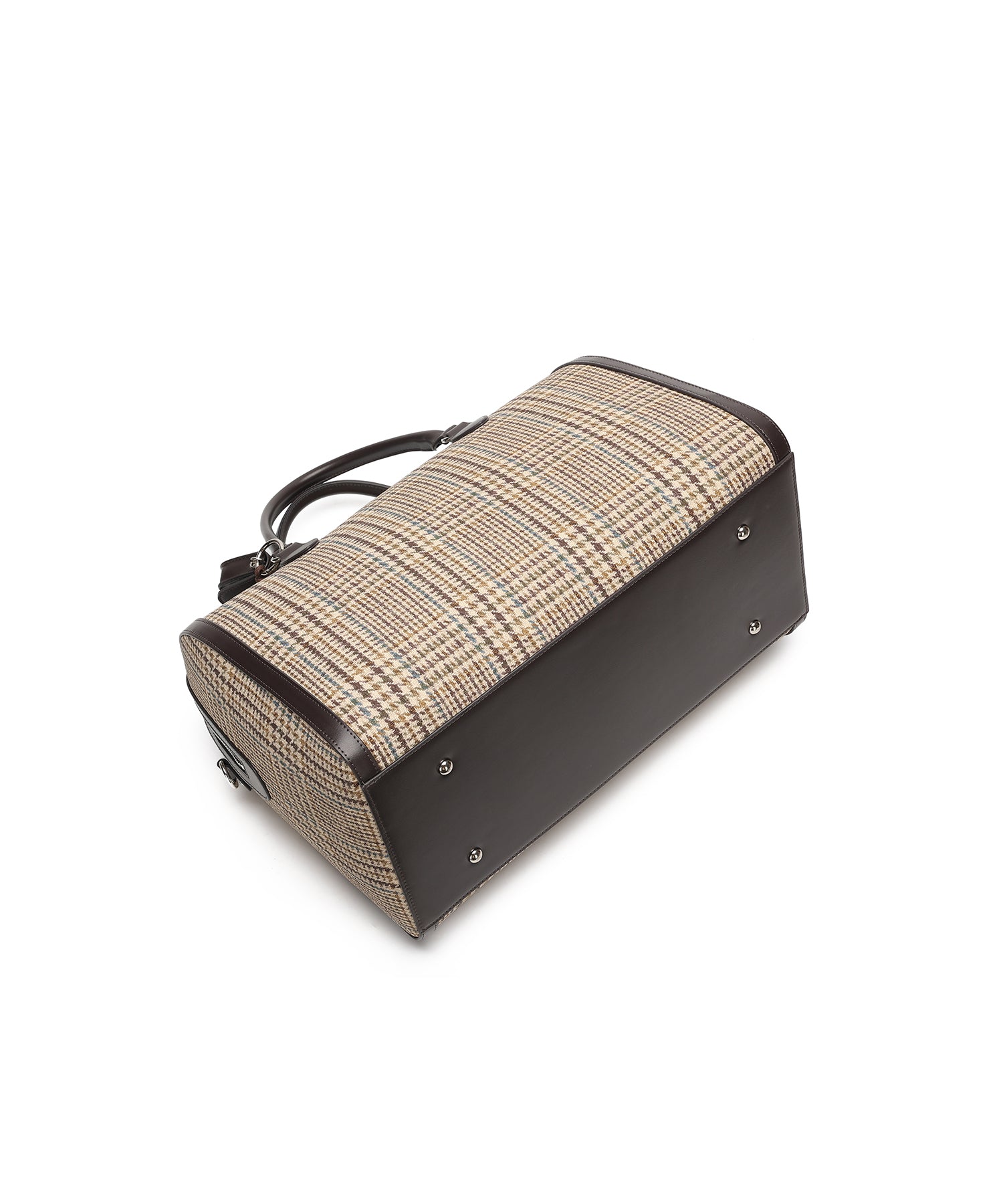 アングリッド Ungrid チェックコンビキャリーオントラベルボストンバッグ ケースチャーム付 BRNCHC