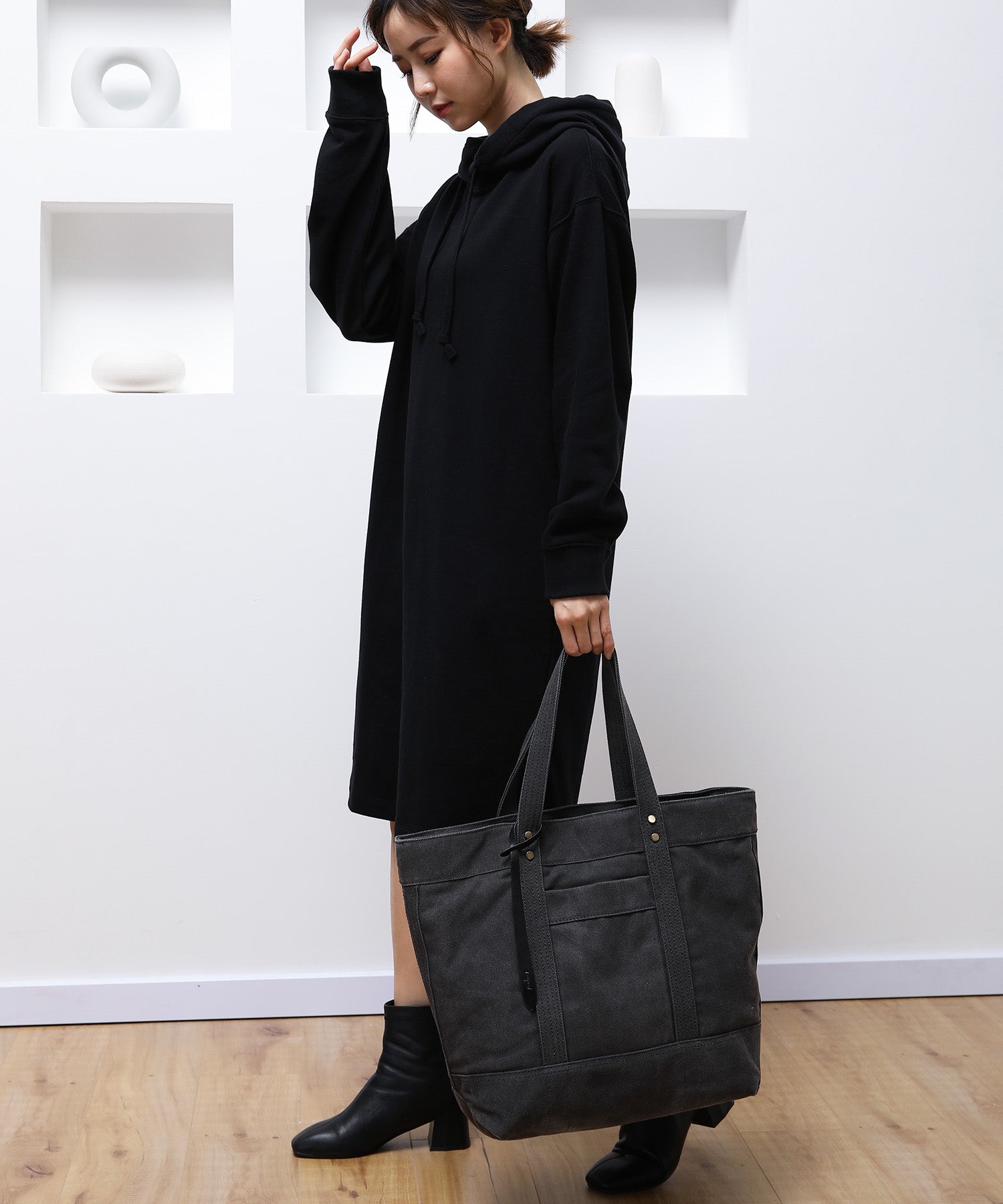 アングリッド Ungrid コットンデニムラージトートバッグ （BLK） BLK