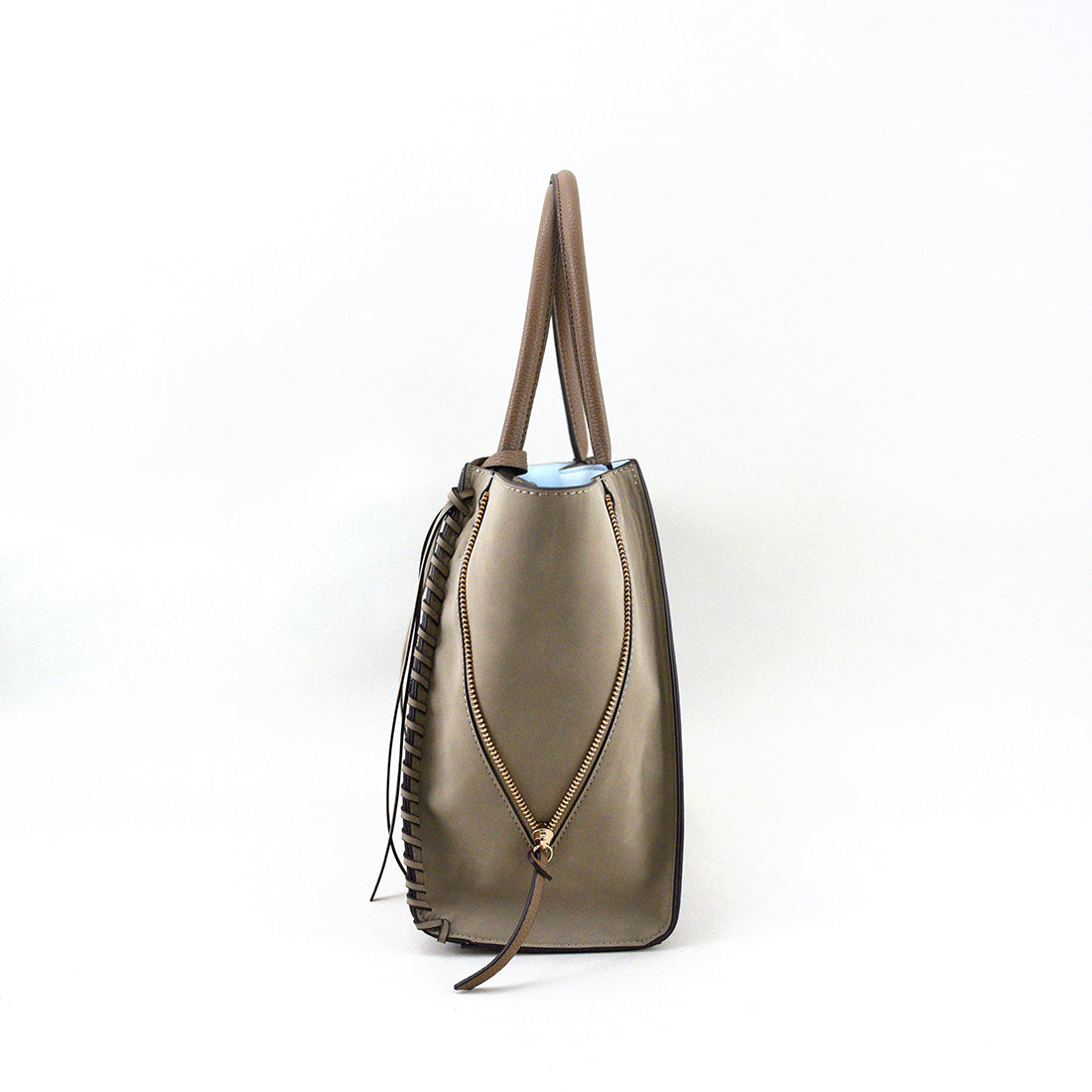 U Point sac【Poin Sac】Suede Combination Zipper Tote Bag