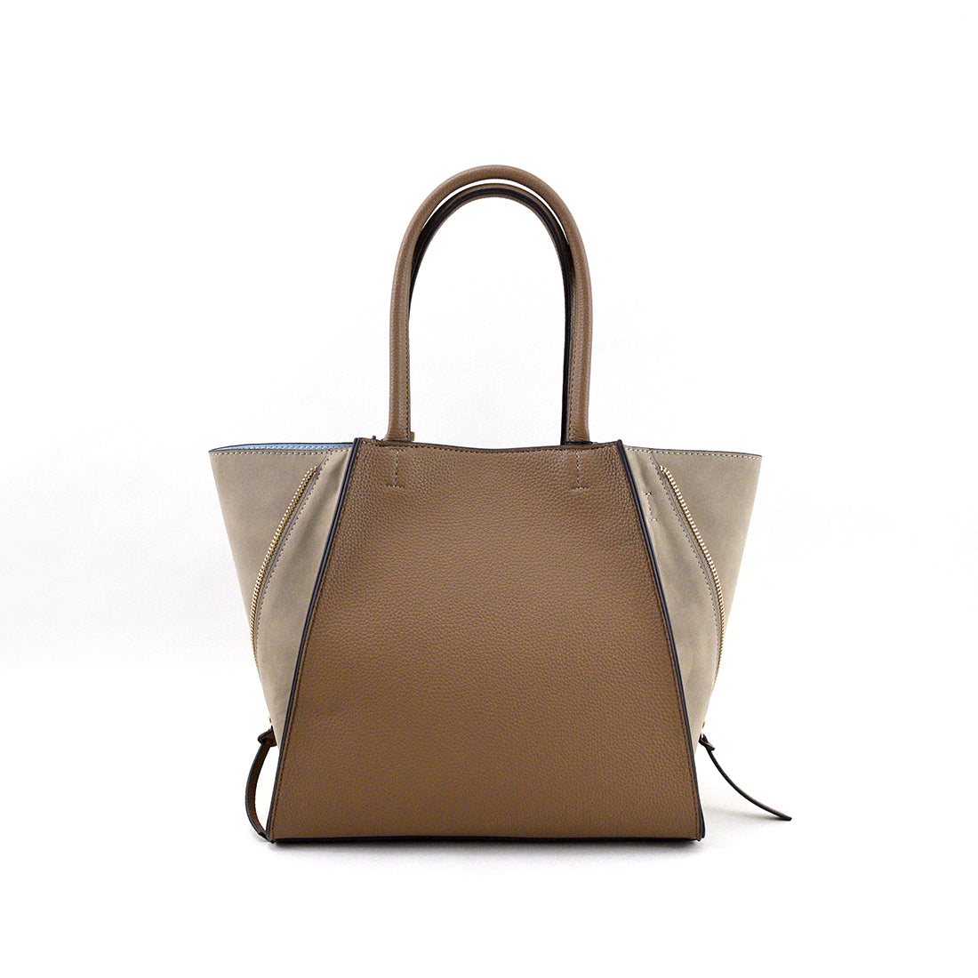 U Point sac【Poin Sac】Suede Combination Zipper Tote Bag