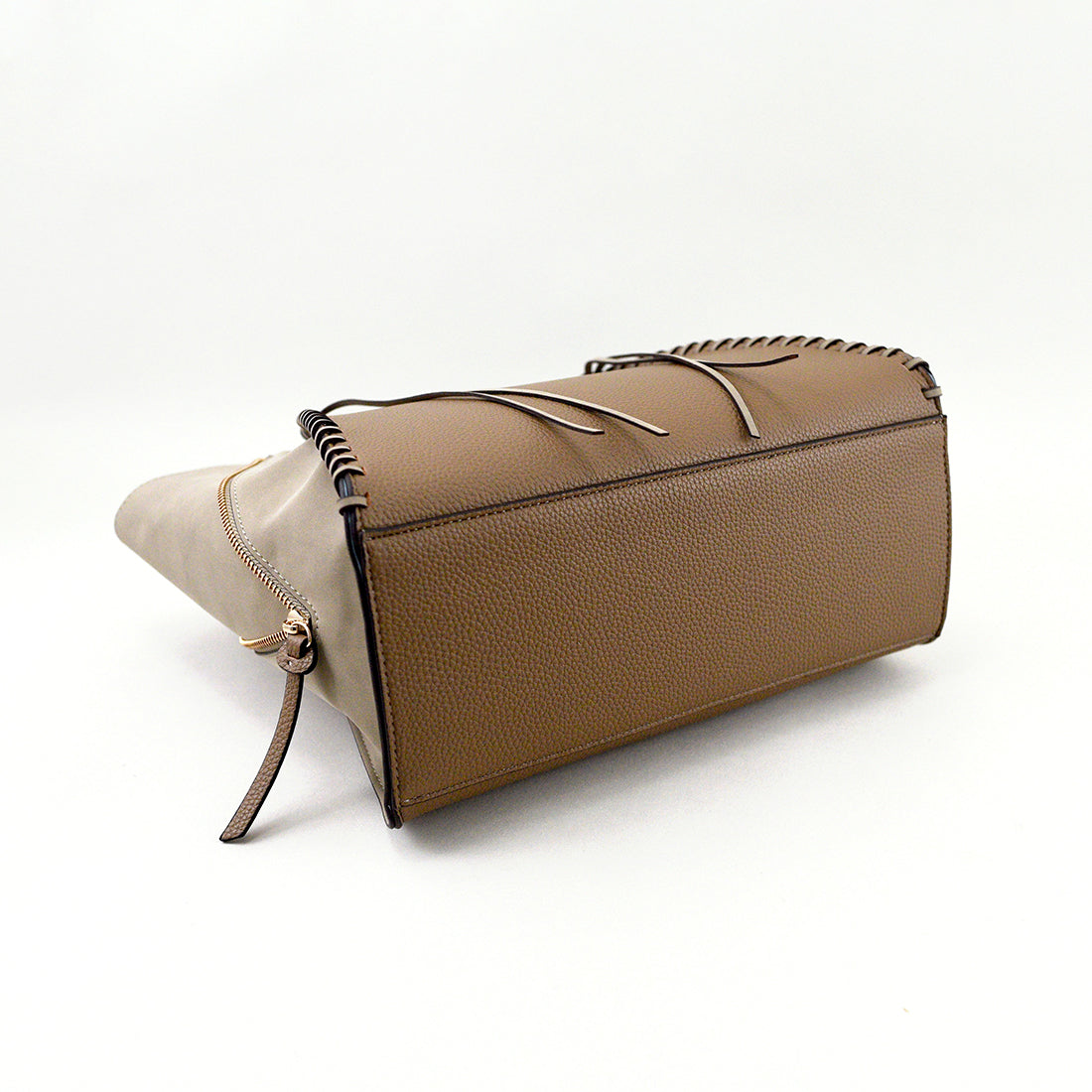 U Point sac【Poin Sac】Suede Combination Zipper Tote Bag