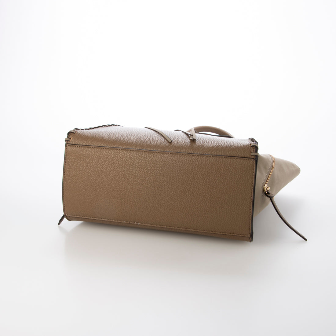 U Point sac【Poin Sac】Suede Combination Zipper Tote Bag