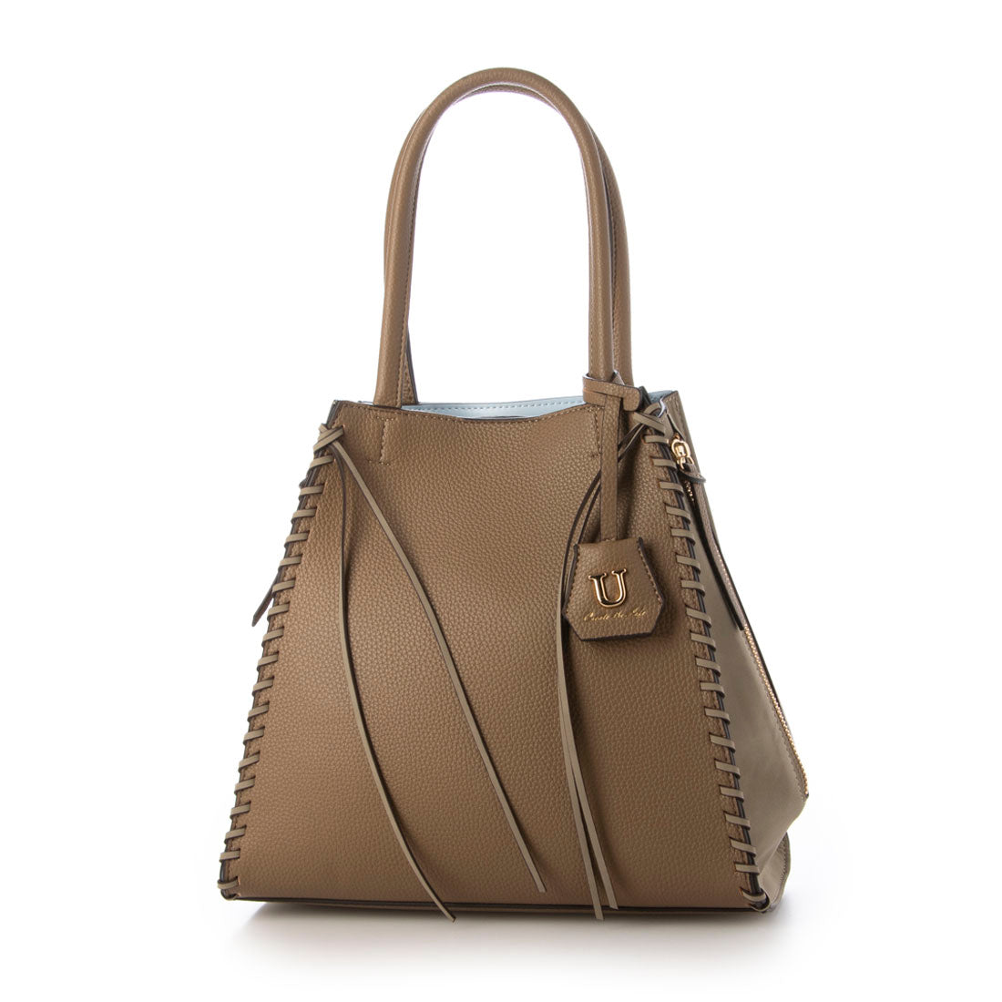 U Point sac【Poin Sac】Suede Combination Zipper Tote Bag