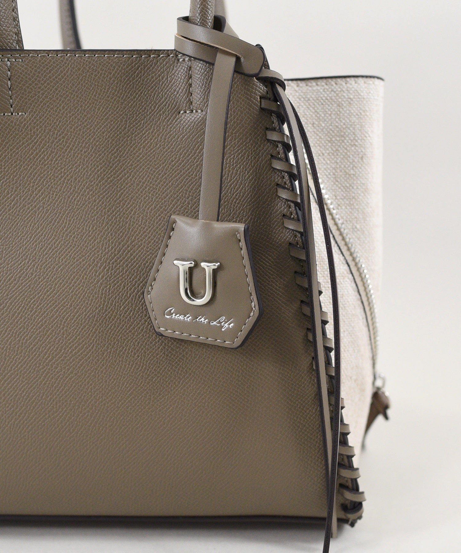 ユー U Point sac【ポワン サック】キャンバスコンビジッパートートバッグ/Sサイズ （トープミックス） トープミックス