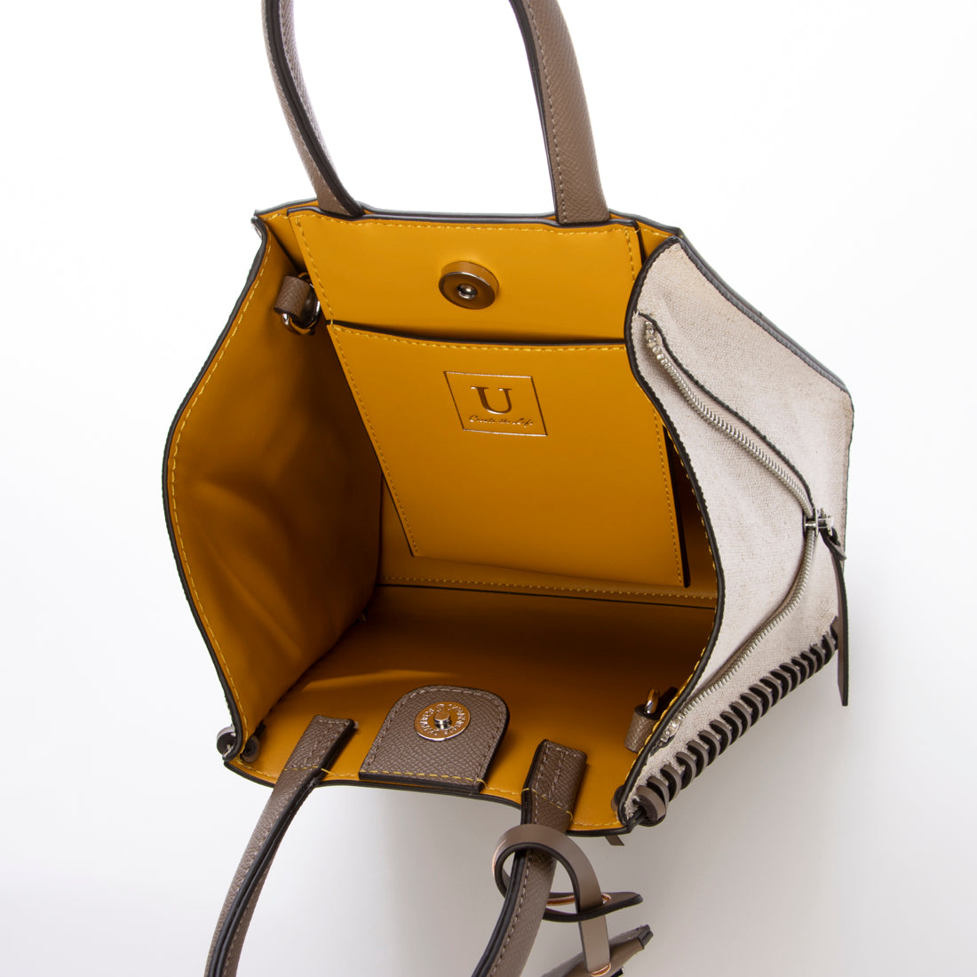 ユー U Point sac【ポワン サック】キャンバスコンビジッパートートバッグ/Sサイズ （トープミックス） トープミックス