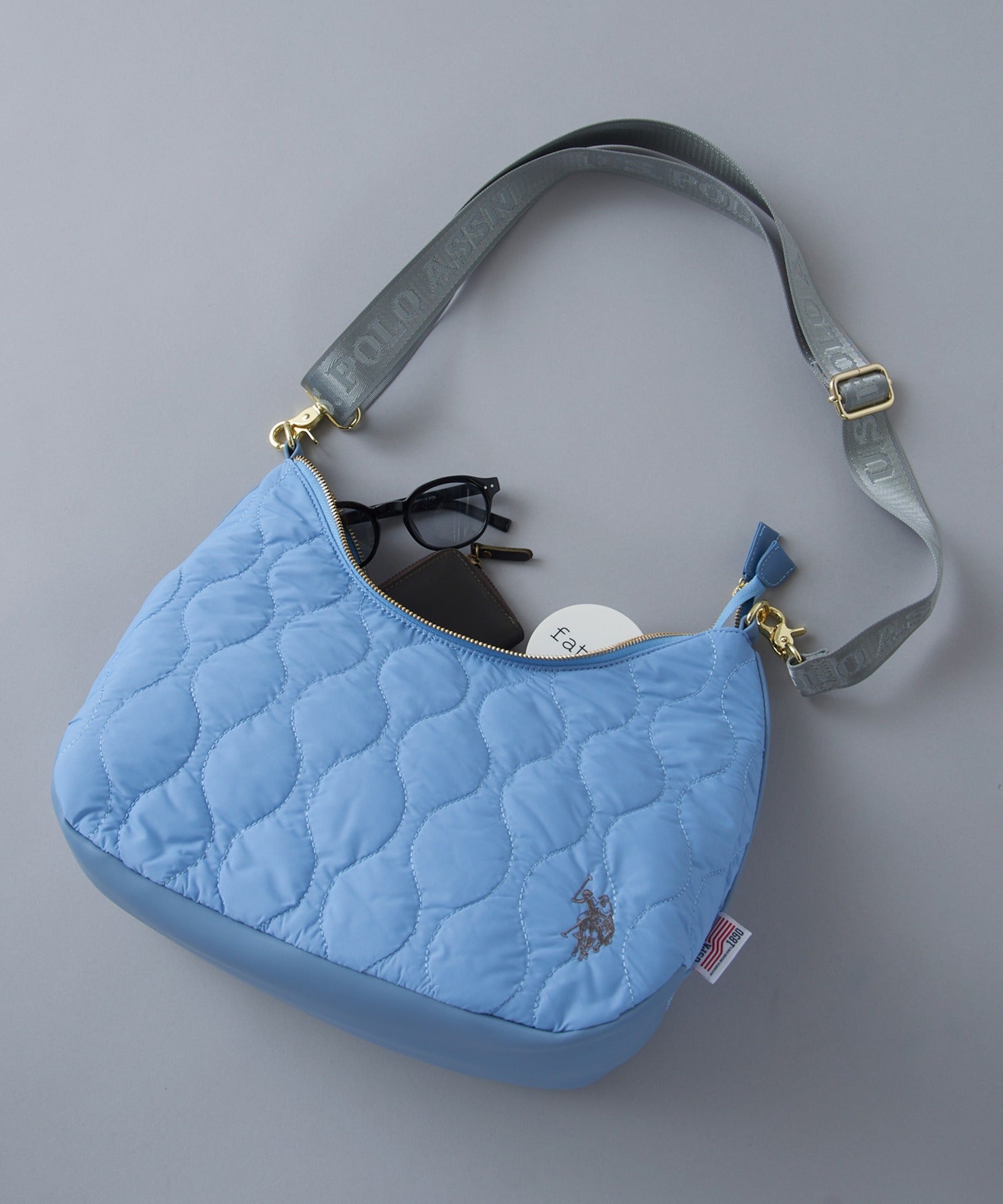 ユーエスポロアッスン U.S. POLO ASSN. 【U.S. POLO ASSN.】キルティング ショルダーバッグL USPA-2682 （ブルー） ブルー