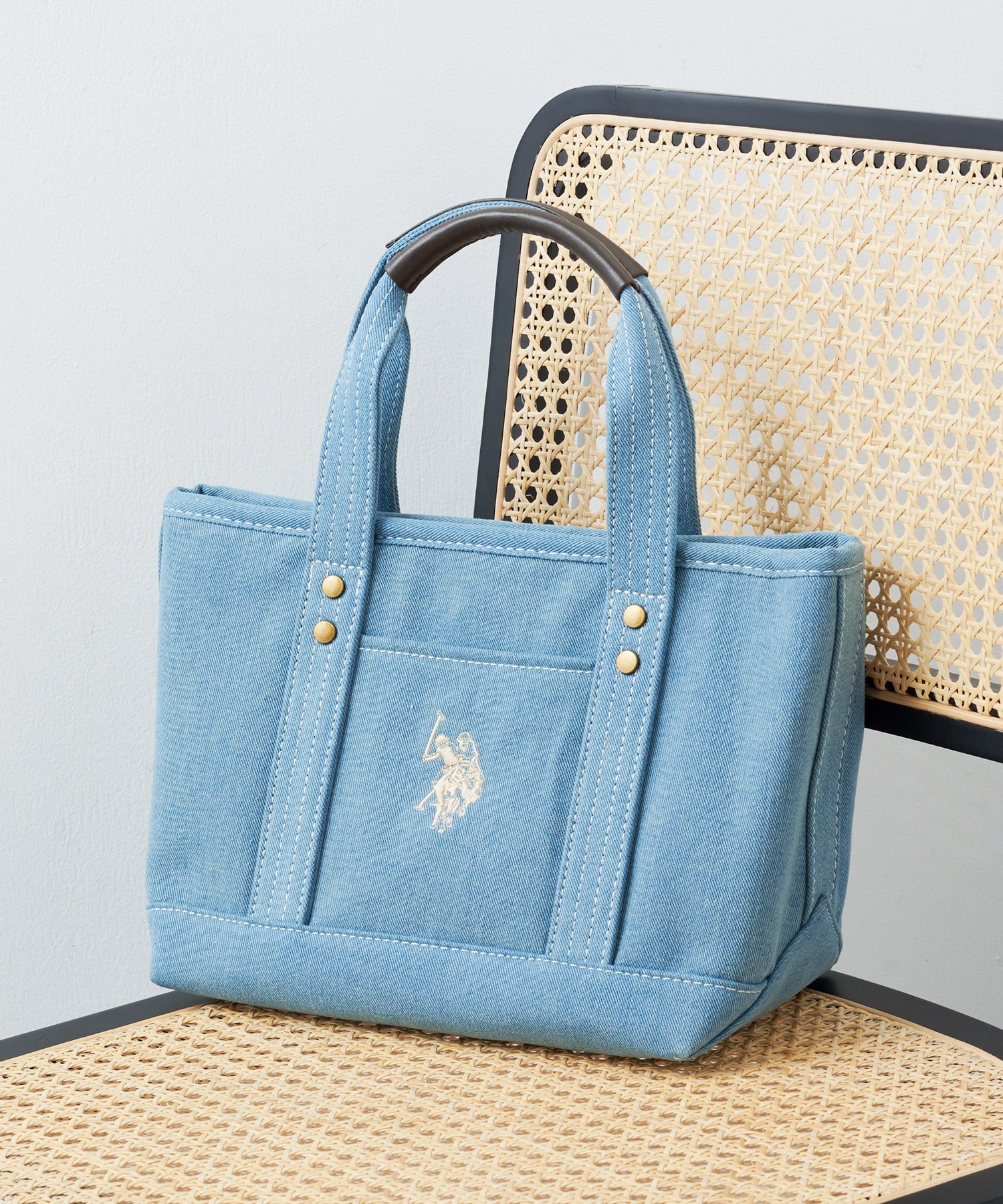 ユーエスポロアッスン U.S. POLO ASSN. キャンバストート トートバッグ サブバッグ ミニトート ランチバッグ マチあり ポロ USPA1862 （デニム） デニム