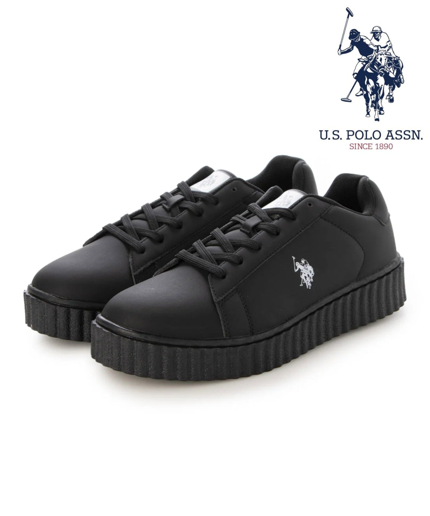 ユーエスポロアッスン U.S. POLO ASSN. ワンポイント スニーカー ポロ ユーエスポロ アッスン PL00811 （ブラック） ブラック