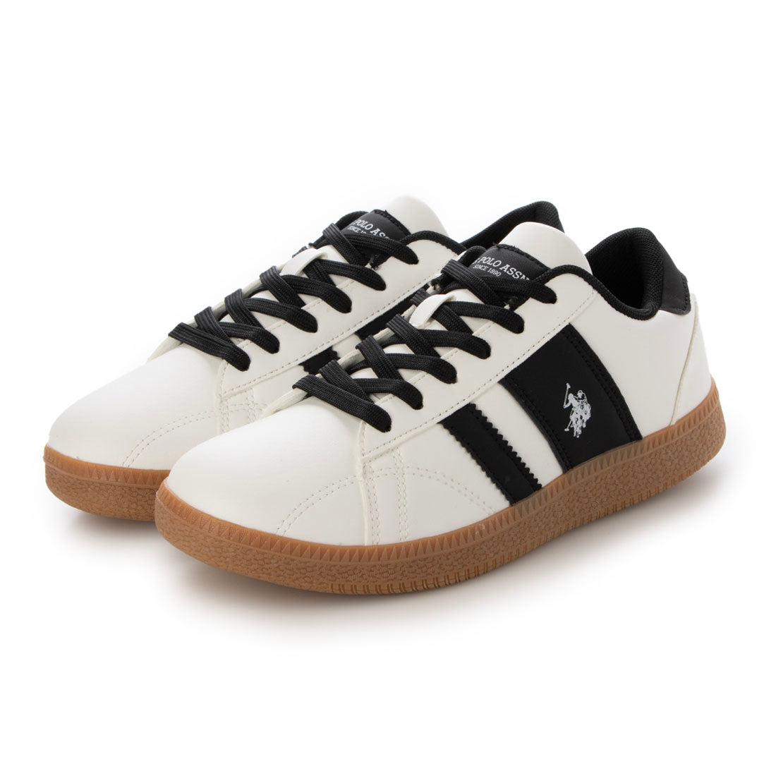 ユーエスポロアッスン U.S. POLO ASSN. ボリュームソール ワンポイント 配色ライン スニーカー （ホワイト） ホワイト