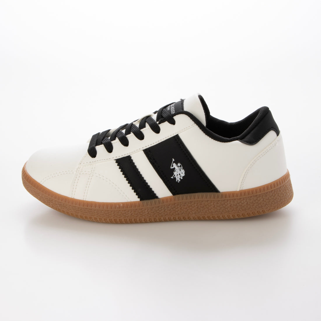ユーエスポロアッスン U.S. POLO ASSN. ボリュームソール ワンポイント 配色ライン スニーカー （ホワイト） ホワイト
