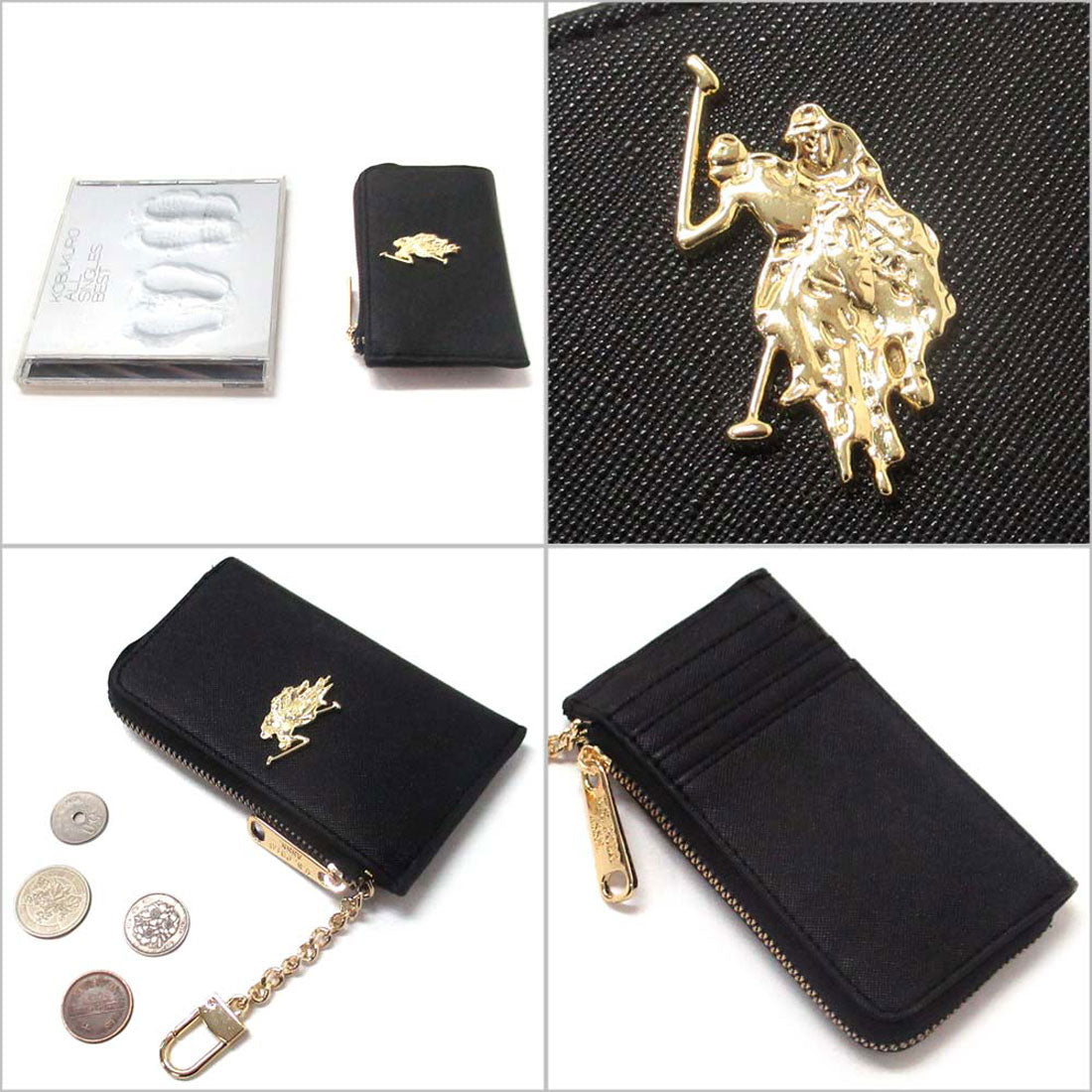ユーエスポロアッスン U.S. POLO ASSN. U.S. POLO ASSN. ユーエスポロアッスン コインケース カードケース ロゴ ブラック  27A350AA BLCK （ブラック） ブラック