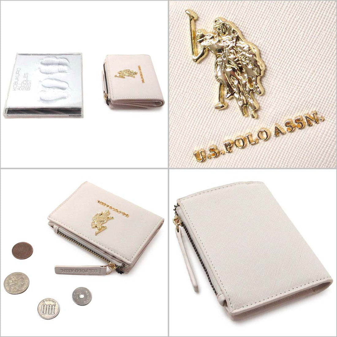 ユーエスポロアッスン U.S. POLO ASSN. U.S. POLO ASSN. ユーエスポロアッスン ミニ財布 コンパクトウォレット  ロゴ ブラック 27A351AA CHAK （ホワイト） ホワイト