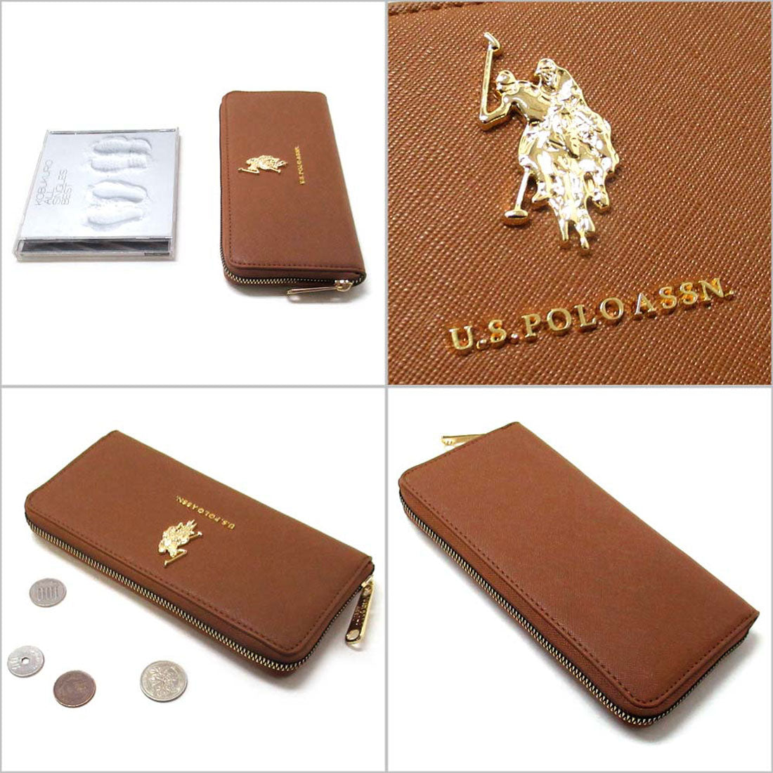 ユーエスポロアッスン U.S. POLO ASSN. U.S. POLO ASSN. ユーエスポロアッスン ラウンドファスナー長財布 ロゴウォレット 27A353AA COGN （ブラウン） ブラウン