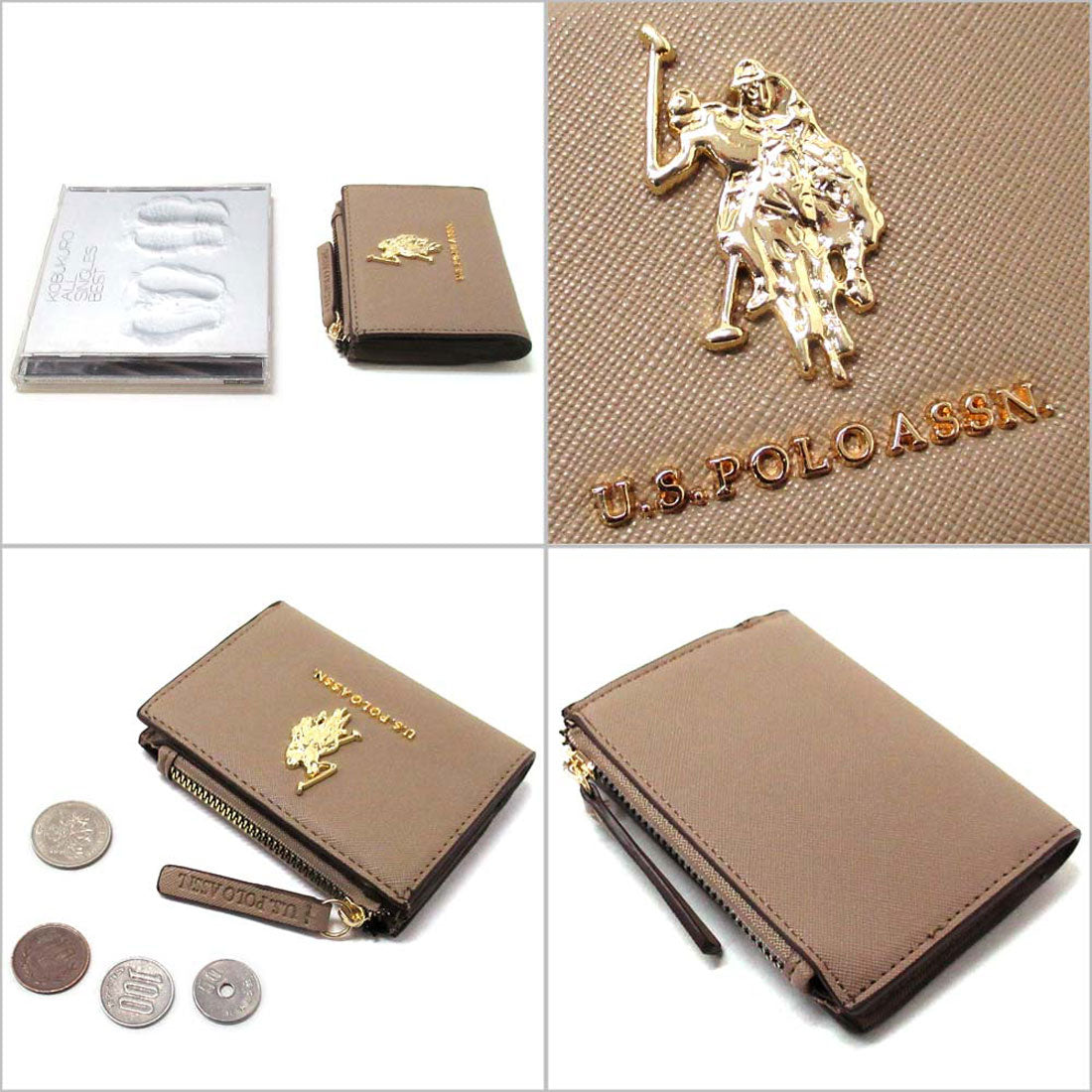 ユーエスポロアッスン U.S. POLO ASSN. U.S. POLO ASSN. ユーエスポロアッスン ミニ財布 コンパクトウォレット  ロゴ ブラック （TANN(ベージュ)） TANN(ベージュ)