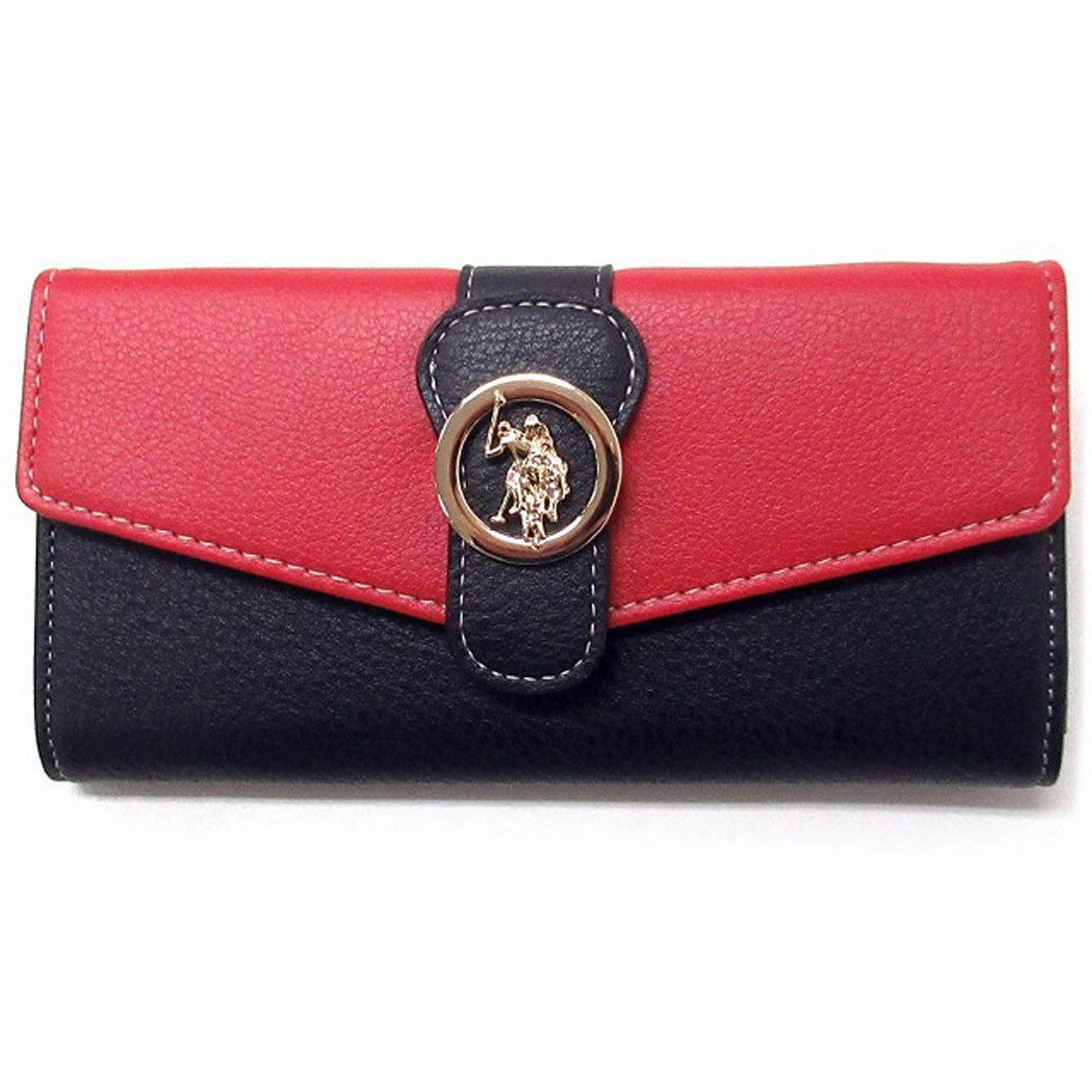 ユーエスポロアッスン U.S. POLO ASSN. U.S. POLO ASSN. ユーエスポロアッスン サイフ メダリオン ラージ フラップ ウォレット 長財布 27A196AA NVRD （ネイビー×レッド） ネイビー×レッド