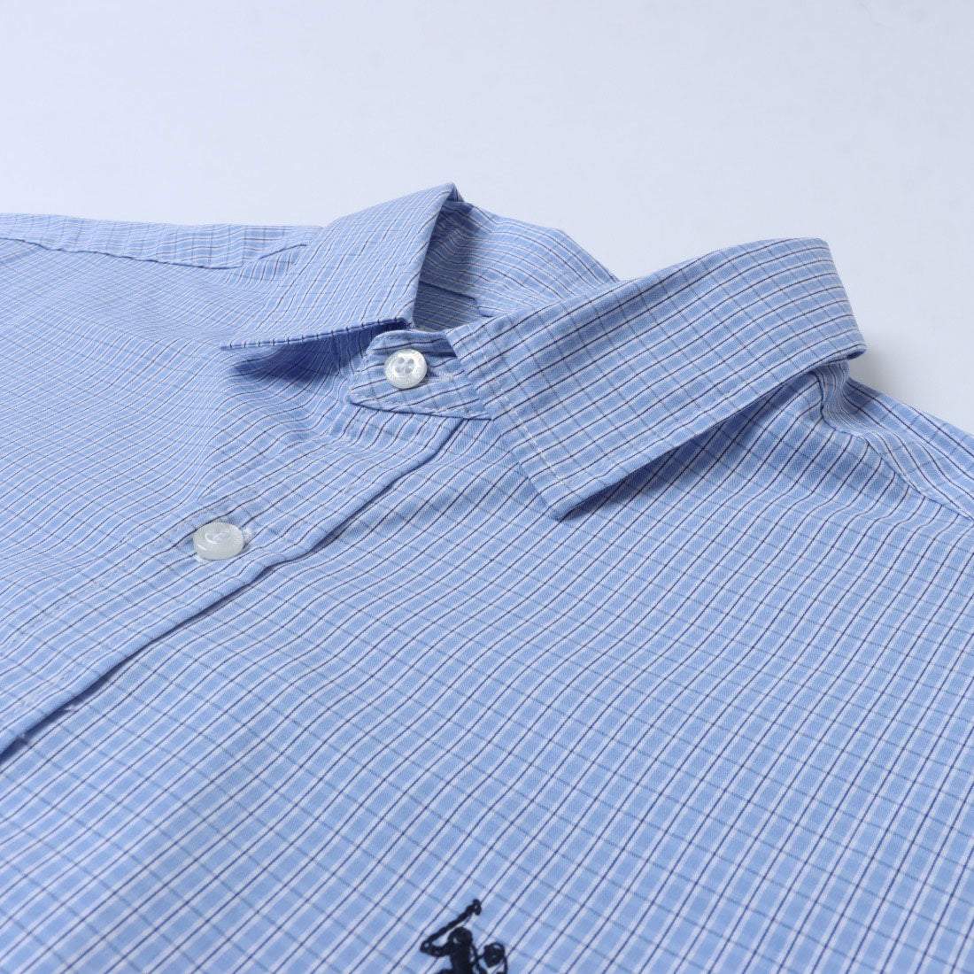 ユーエスポロアッスン U.S. POLO ASSN. ワンポイントロゴ ポニー刺繍 レギュラーカラーロングシャツ REGULAR COLLAR LONG SLEEVE SHIRT （ライトブルー） ライトブルー