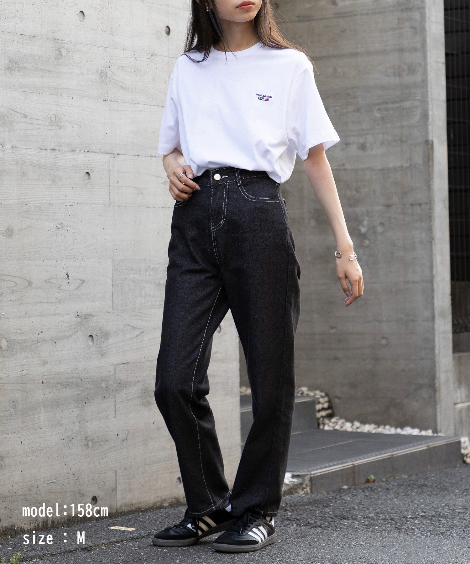 ユーエスポロアッスン U.S. POLO ASSN. ◎SETUP7別注◎ワンポイント フラッグ 刺繍 Tシャツ ユニセックス カットソー 半袖 ホワイト