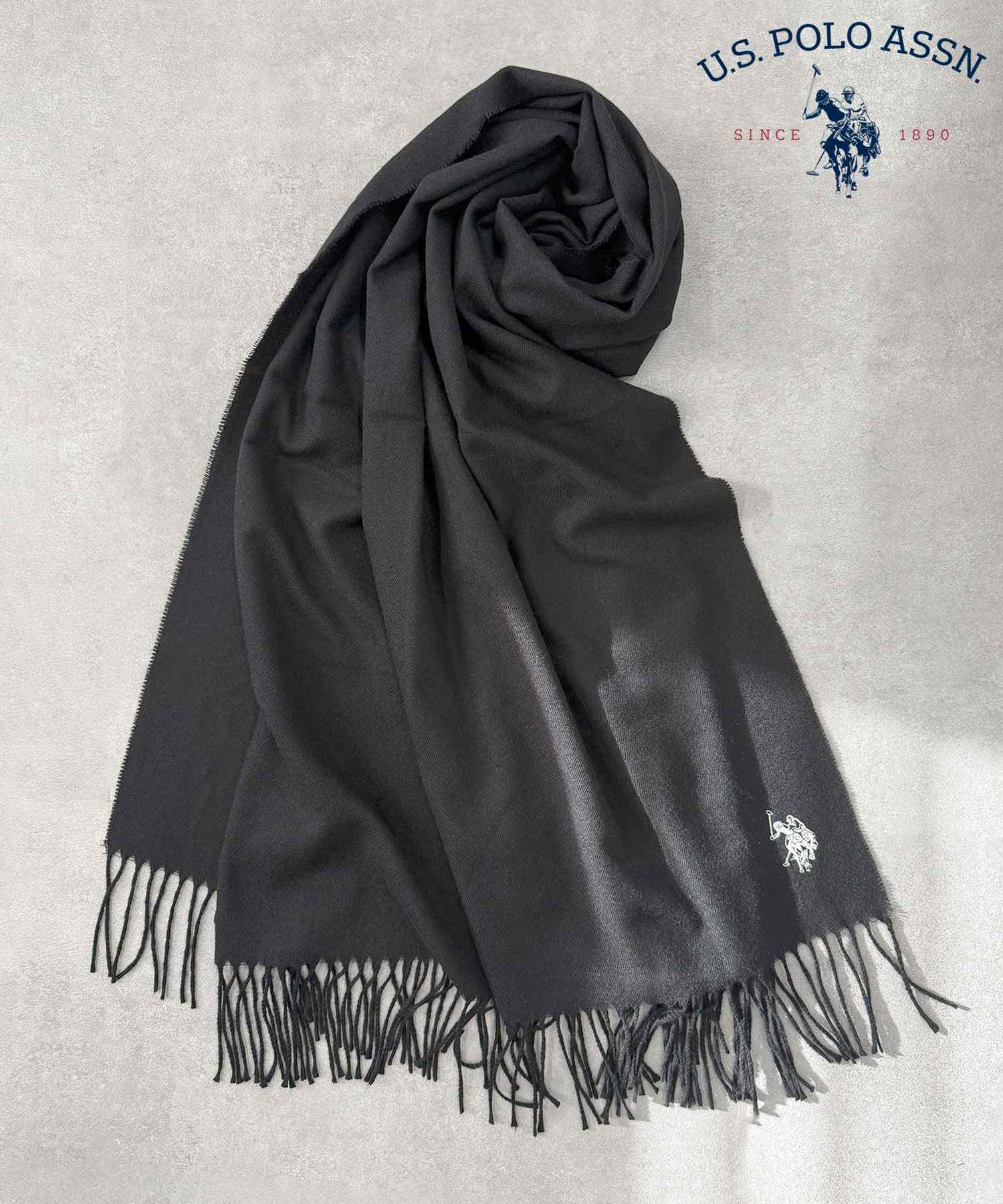 美國馬球協會 U.S. POLO ASSN. 標誌 刺繡 素色 圍巾 中性 禮物 贈品 單點 USPA-2015