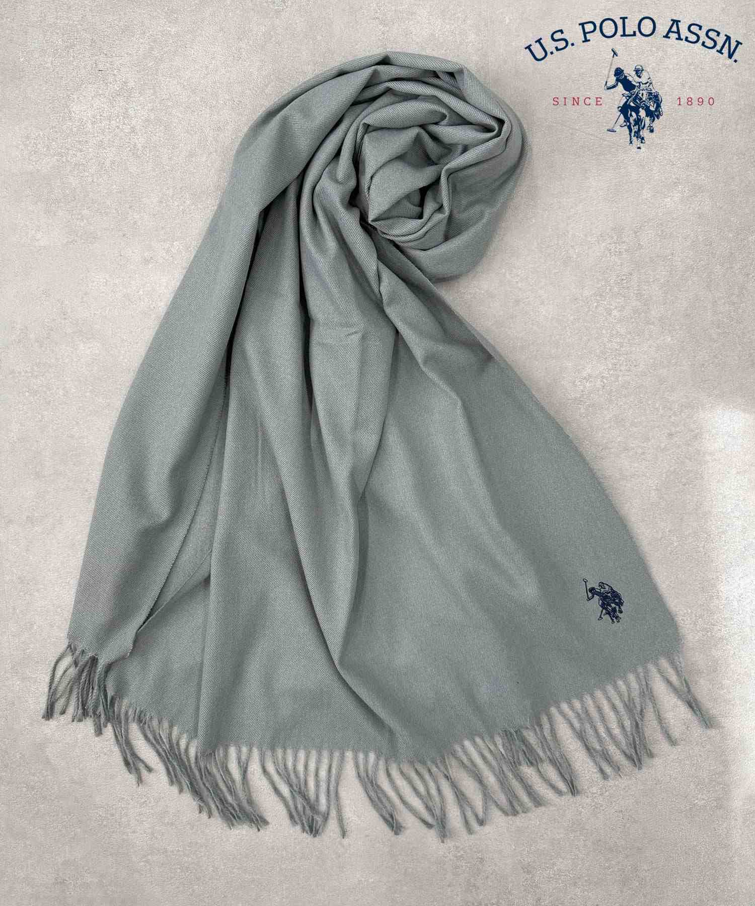 美國馬球協會 U.S. POLO ASSN. 標誌 刺繡 素色 圍巾 中性 禮物 贈品 單點 USPA-2015