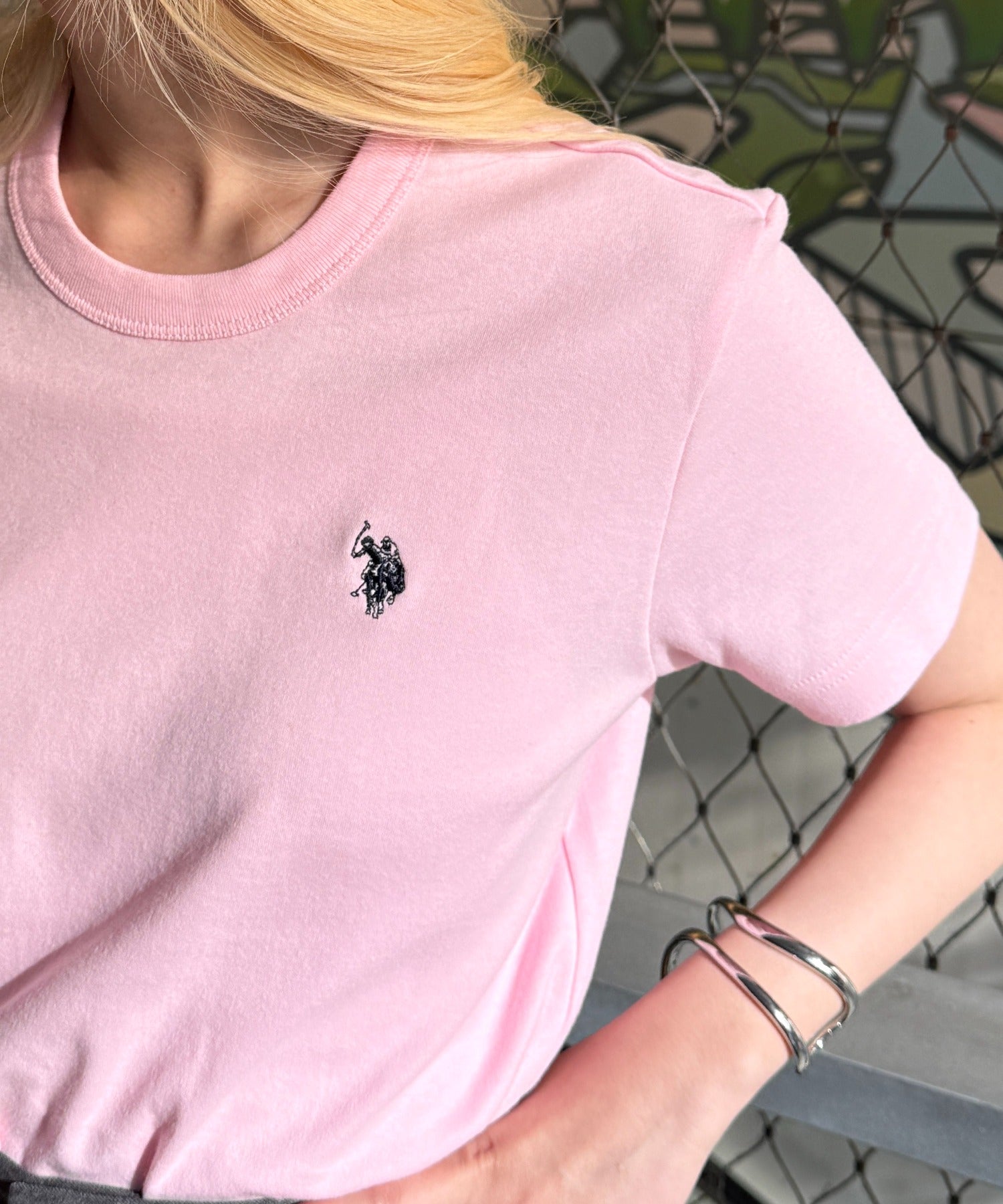 ユーエスポロアッスン U.S. POLO ASSN. ワンポイント刺繍 スムース半袖Tシャツ