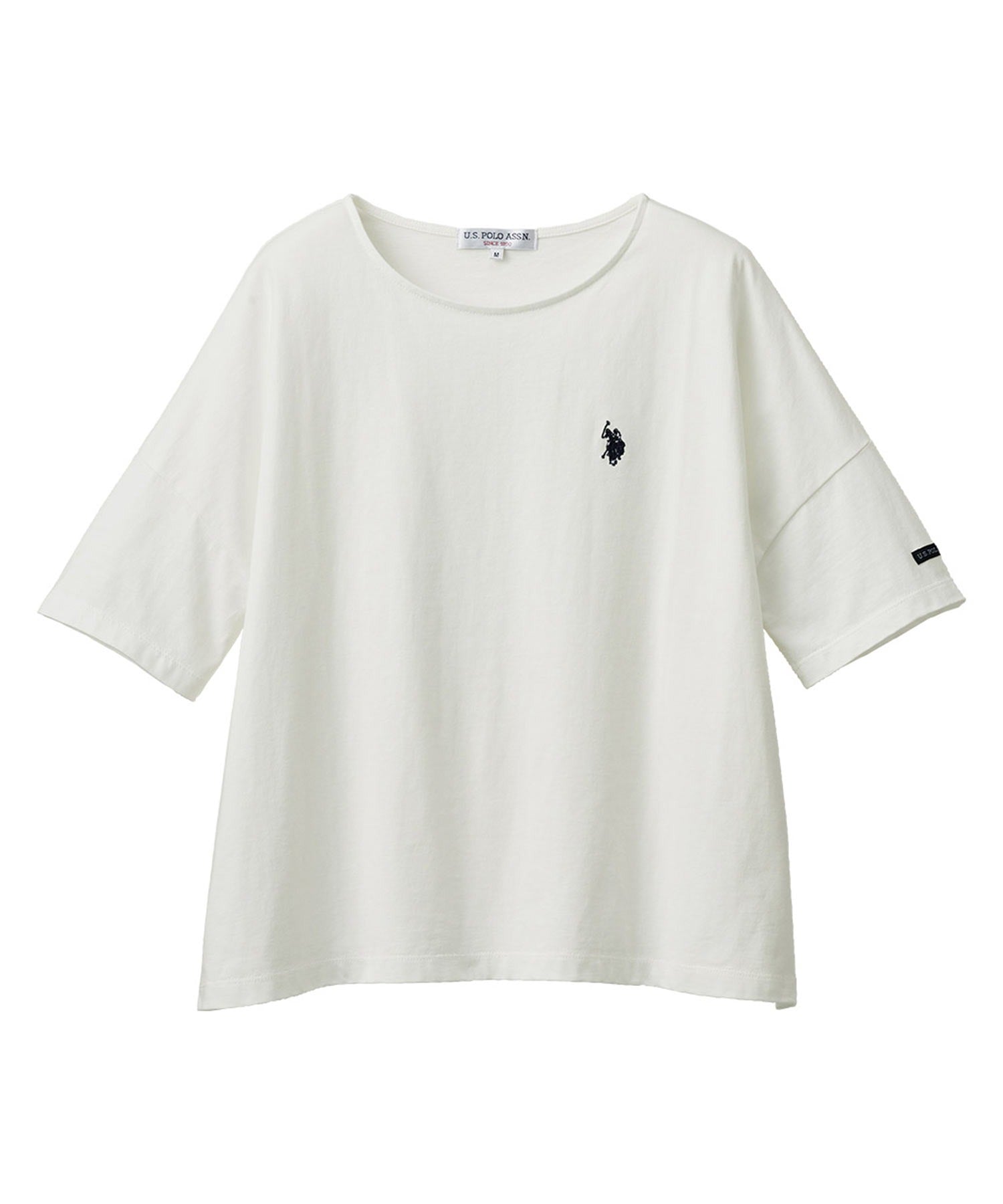 ユーエスポロアッスン U.S. POLO ASSN. ＜USPOLOASSN＞綿1００％ ワンポイント5分袖Tシャツ（オフホワイト） オフホワイト