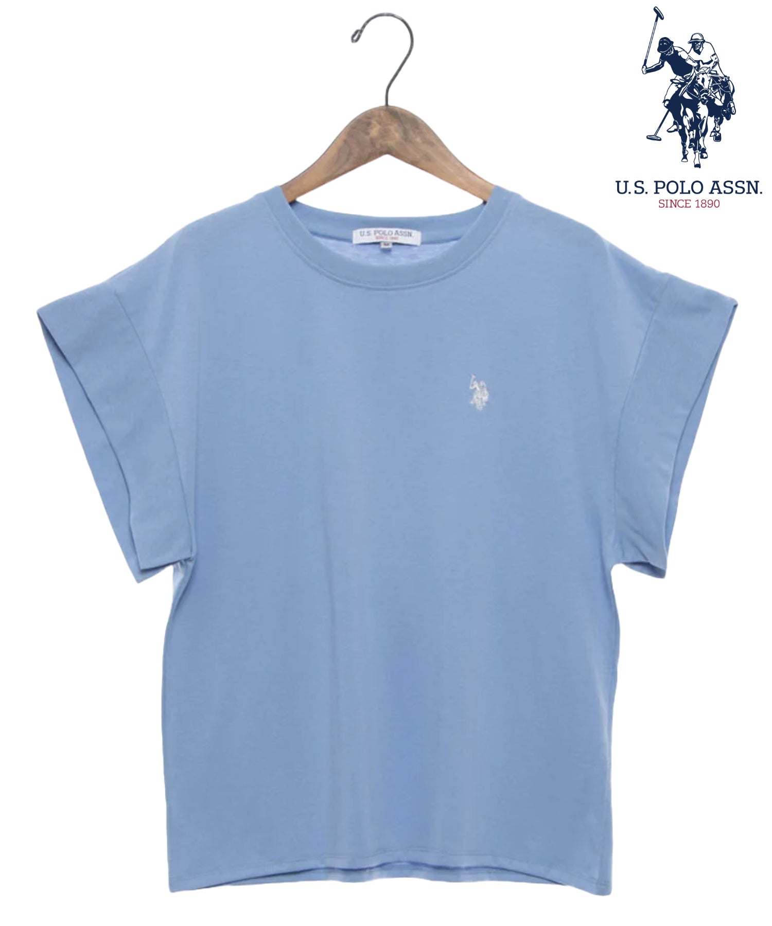ユーエスポロアッスン U.S. POLO ASSN. U.S.POLO ASSN. ユル フレンチTシャツ （サックス） サックス
