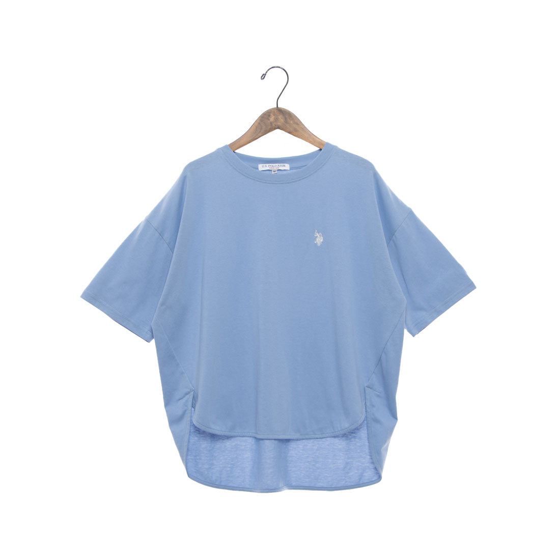 ユーエスポロアッスン U.S. POLO ASSN. U.S.POLO ASSN. 裾 ラウンド Tシャツ （サックス） サックス
