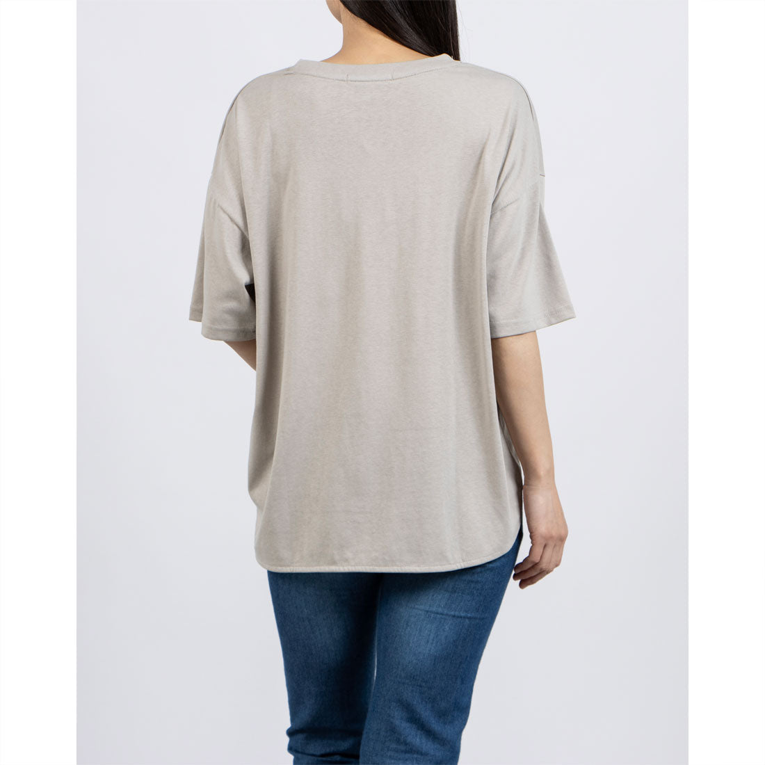 ユーエスポロアッスン U.S. POLO ASSN. U.S.POLO ASSN. 裾 ラウンド Tシャツ （サックス） サックス