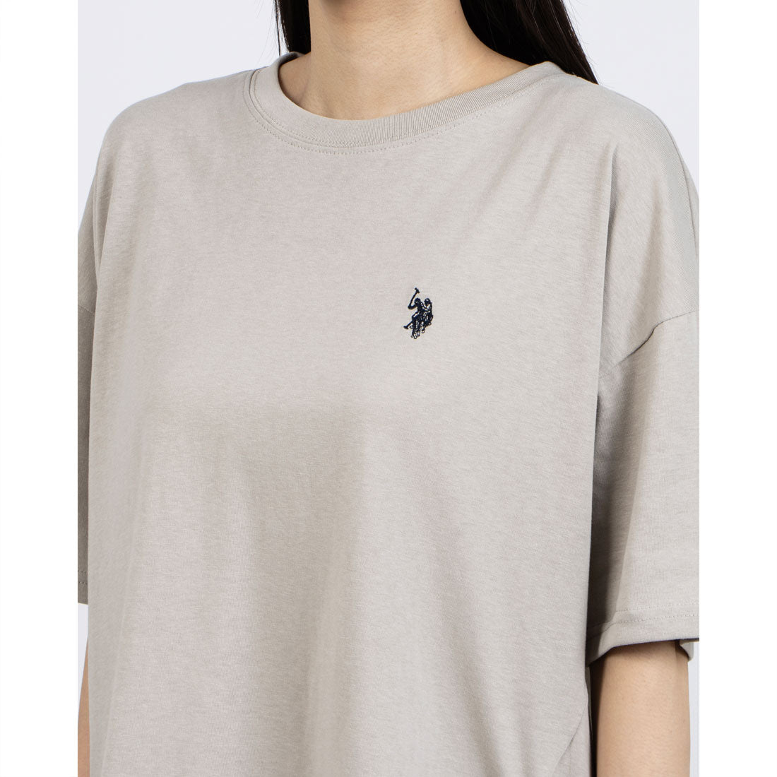 ユーエスポロアッスン U.S. POLO ASSN. U.S.POLO ASSN. 裾 ラウンド Tシャツ （サックス） サックス