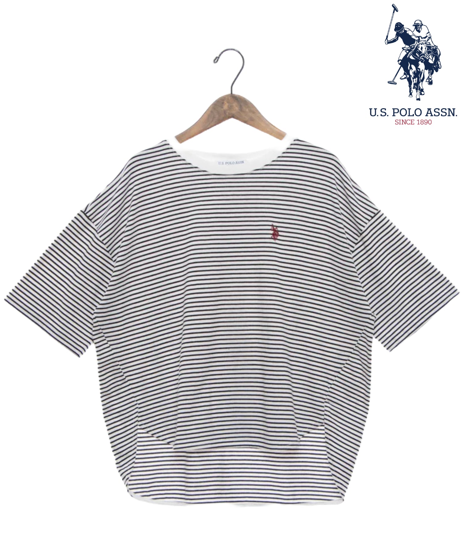 ユーエスポロアッスン U.S. POLO ASSN. U.S.POLO ASSN. 裾 ラウンド Tシャツ （ブラック） ブラック