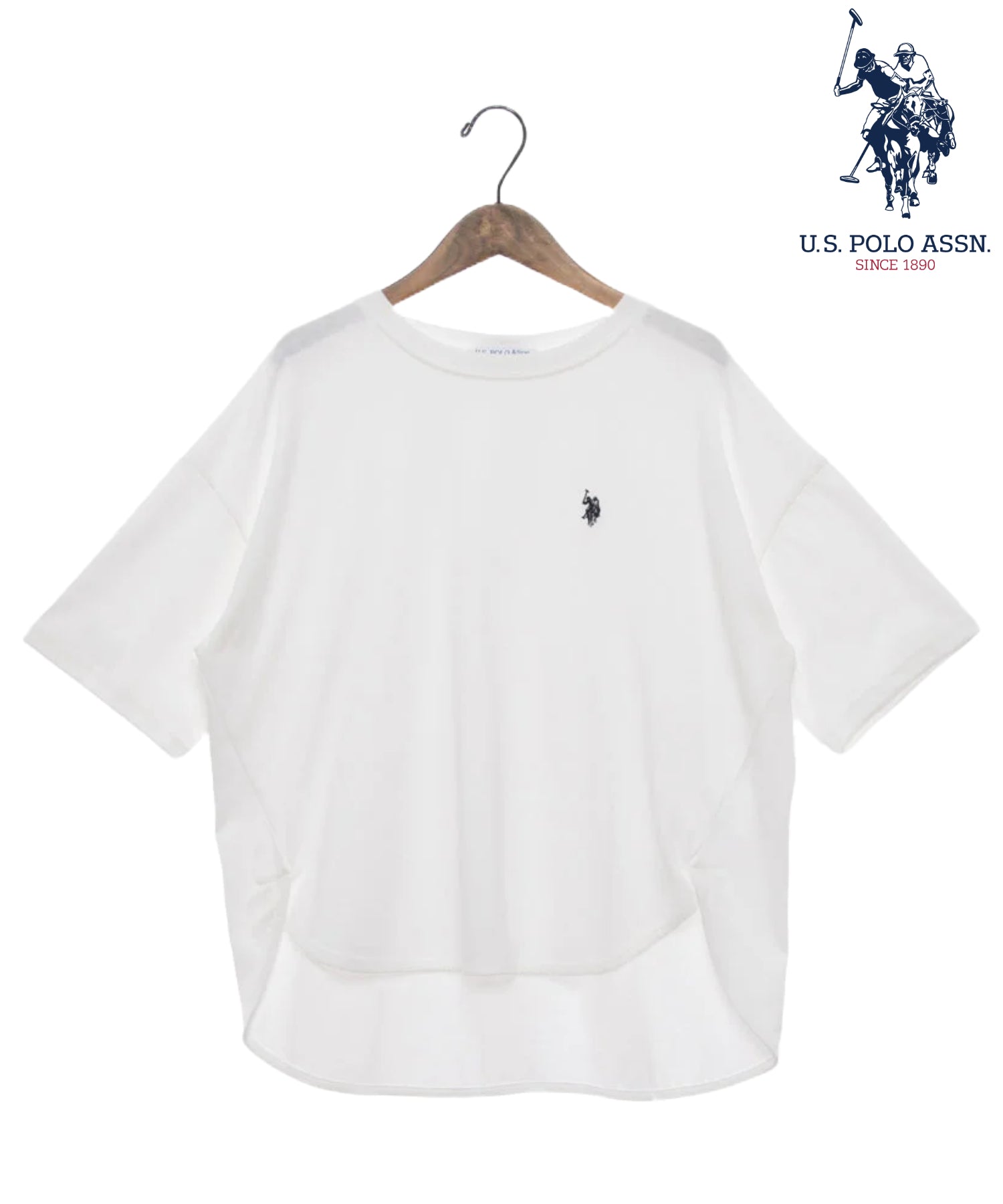 ユーエスポロアッスン U.S. POLO ASSN. U.S.POLO ASSN. 裾 ラウンド Tシャツ （ホワイト） ホワイト