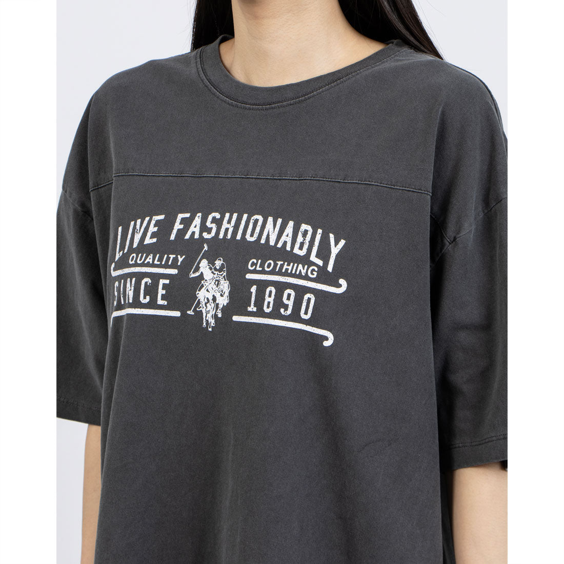 ユーエスポロアッスン U.S. POLO ASSN. U.S.POLO ASSN. ピグメント プリントTシャツ （スミクロ） スミクロ