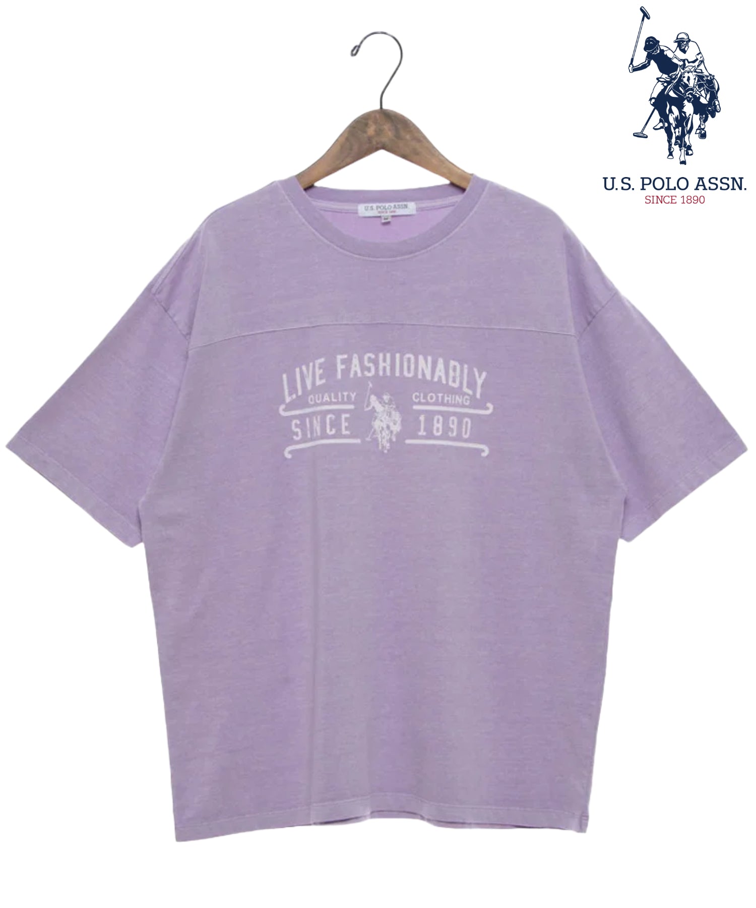 ユーエスポロアッスン U.S. POLO ASSN. U.S.POLO ASSN. ピグメント プリントTシャツ （パープル） パープル