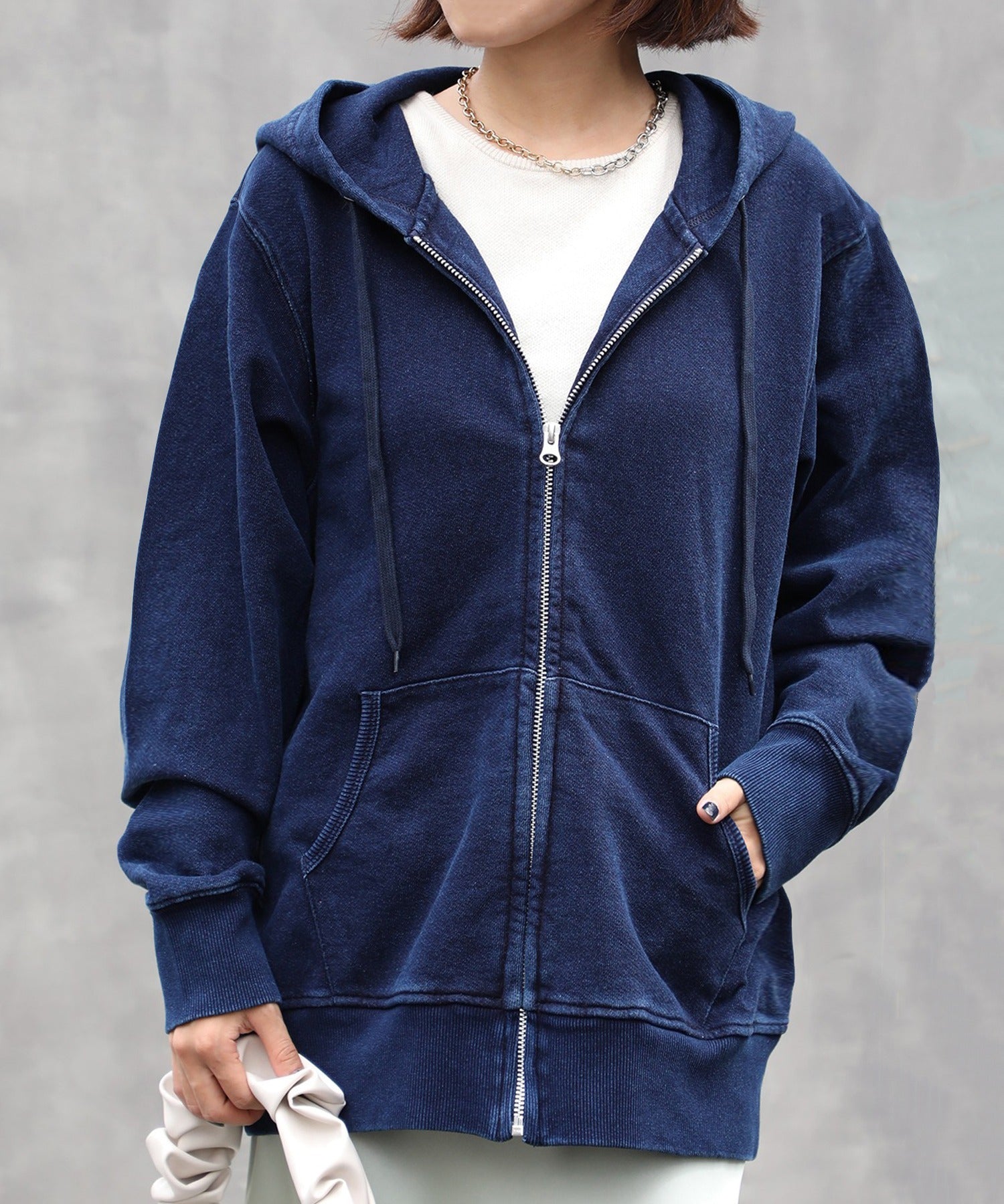 ユナイテッドアスレ United Athle 【United Athle】12.2オンス デニムスウェット フルジップ パーカ ※3905 （ワンウォッシュ） ワンウォッシュ