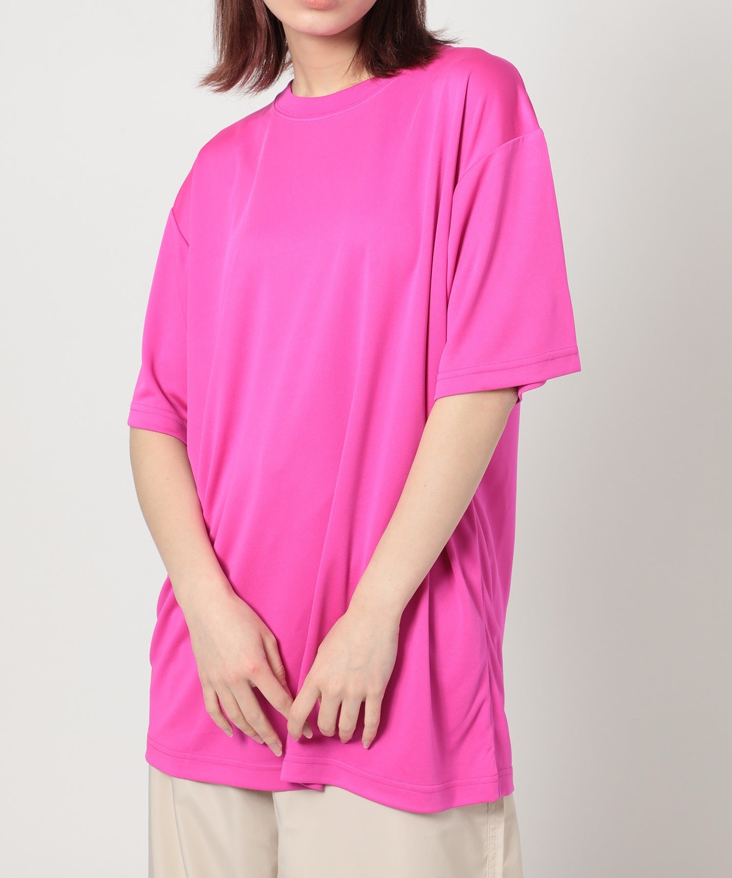 ユナイテッドアスレ United Athle 【United Athle】4.7オンス ドライシルキータッチ Tシャツ（ローブリード） ジム ヨガ ピラティス 5088 （ピンク） ピンク