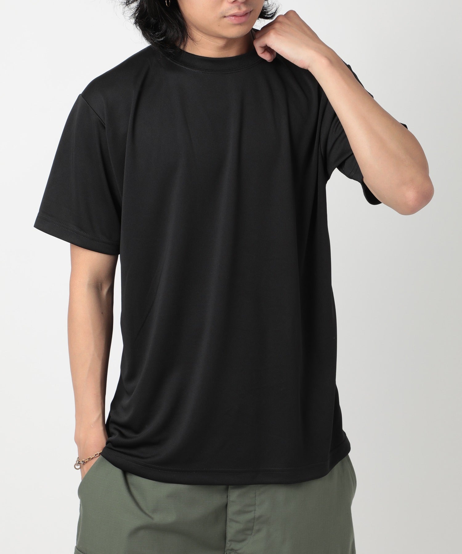 ユナイテッドアスレ United Athle 4.7オンス ドライシルキータッチ Tシャツ（ローブリード） ジム ヨガ ピラティス 5088 （ブラック） ブラック