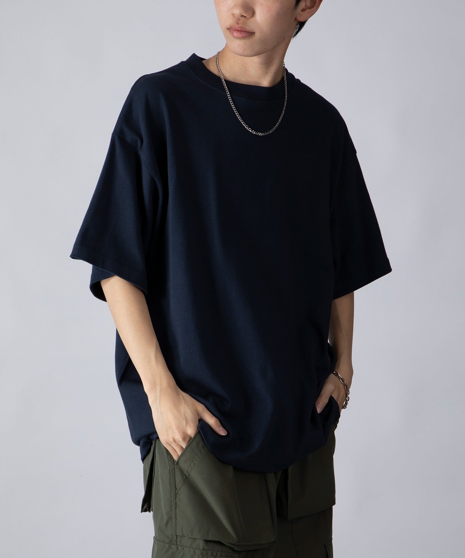ユナイテッドアスレ United Athle 8.2オンス オーガニックコットン 半袖 無地Tシャツ ビッグシルエット オーバーサイズ 5117 （ネイビー） ネイビー