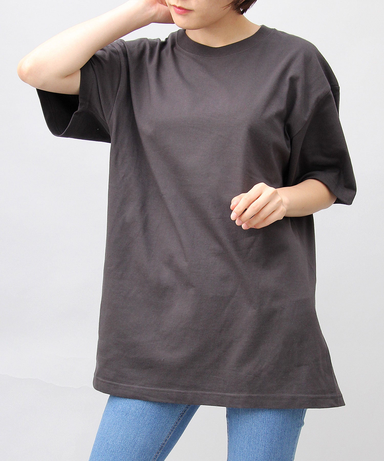 ユナイテッドアスレ United Athle 5.6オンス ヘビーウェイト ビッグ 半袖 Tシャツ オーバーサイズ レイヤード,ブラック-B(スミ)
