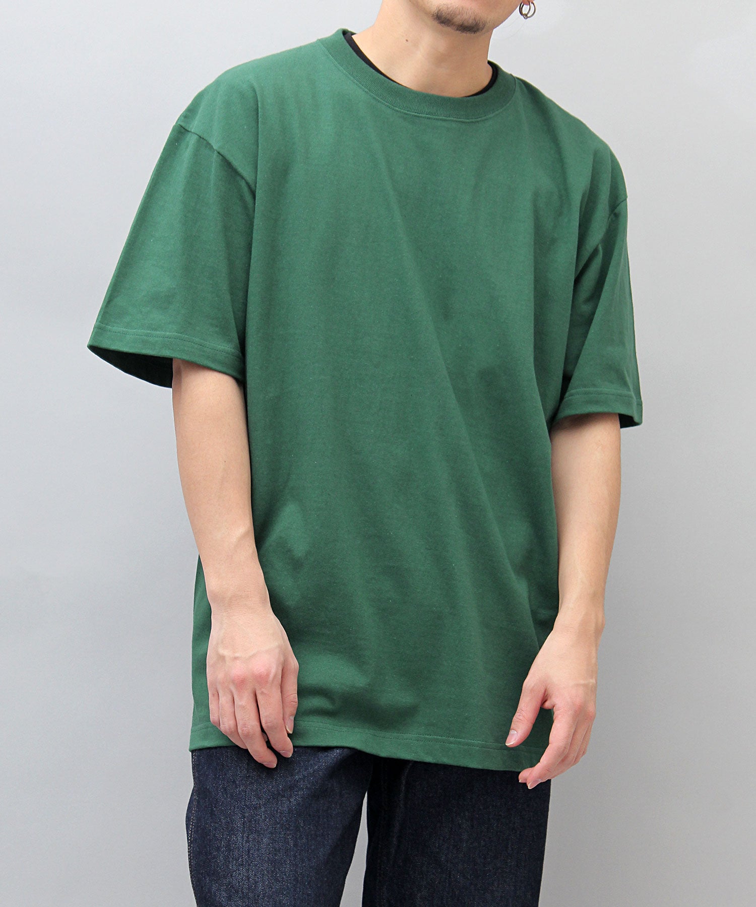 ユナイテッドアスレ United Athle 5.6オンス ヘビーウェイト ビッグ 半袖 Tシャツ オーバーサイズ レイヤード,グリーン-A(アイビーグリーン)