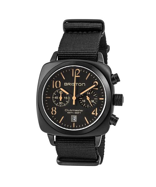 布里斯頓 BRISTON BRISTON 布里斯頓 CLUBMASTER CLASSIC CHRONOGRAPH 黑色啞光手錶 / 腕錶