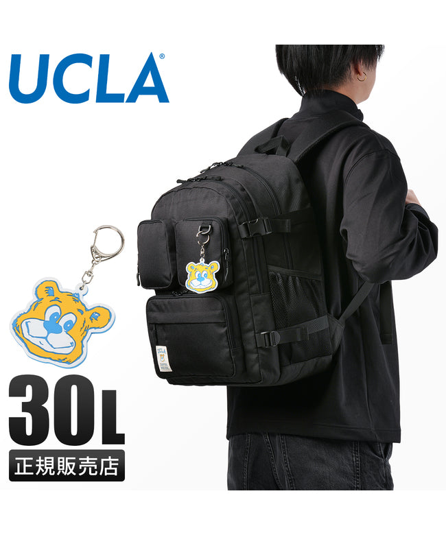 ユーシーエルエー UCLA UCLA ユーシーエルエー リュック 30L 大容量 軽量 男子 女子 中学生 高校生 黒 通学 部活 合宿 修学旅行 スクールバッグ B4 440ー100 （クロ） クロ