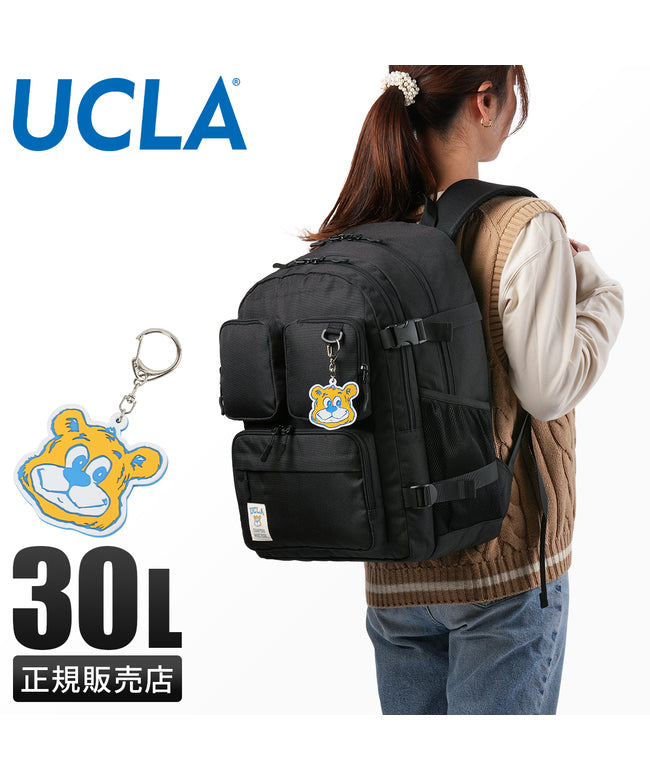 ユーシーエルエー UCLA UCLA ユーシーエルエー リュック 30L 大容量 軽量 男子 女子 中学生 高校生 黒 通学 部活 合宿 修学旅行 スクールバッグ B4 440ー100 （クロ） クロ