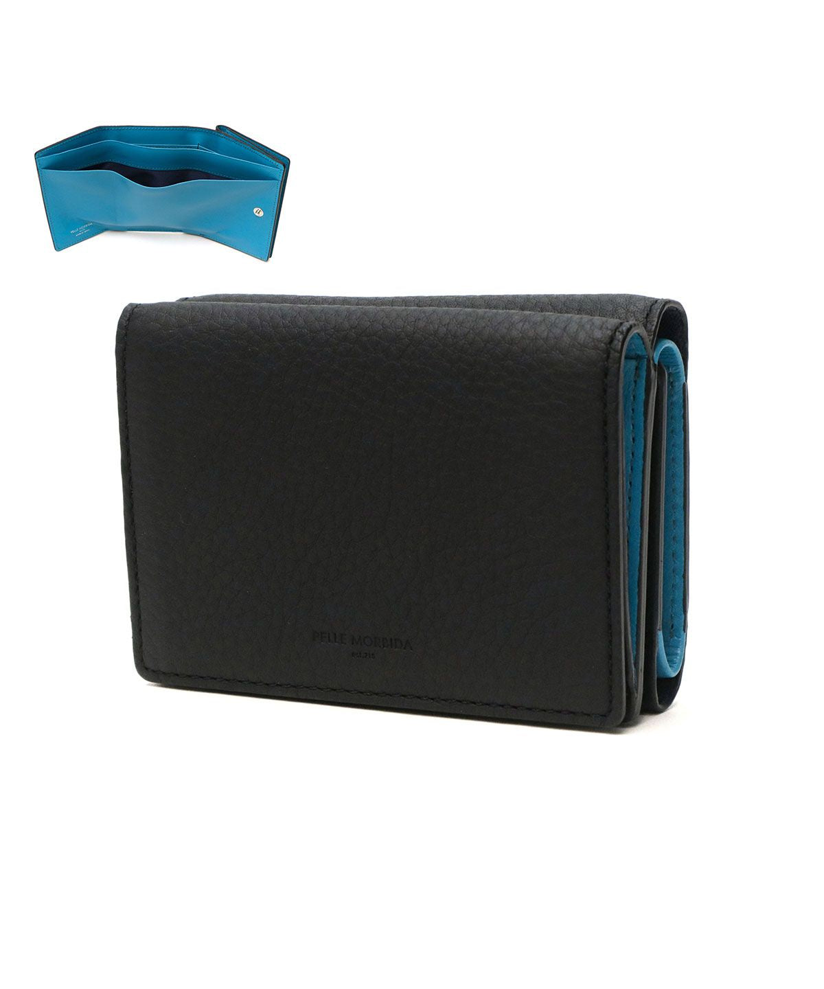 ペッレ モルビダ PELLE MORBIDA ペッレモルビダ 財布 PELLE MORBIDA 40代 50代 革 小銭入れ 三つ折り財布 日本製 コンパクトウォレット Barca バルカ BA619 （ブラック） ブラック