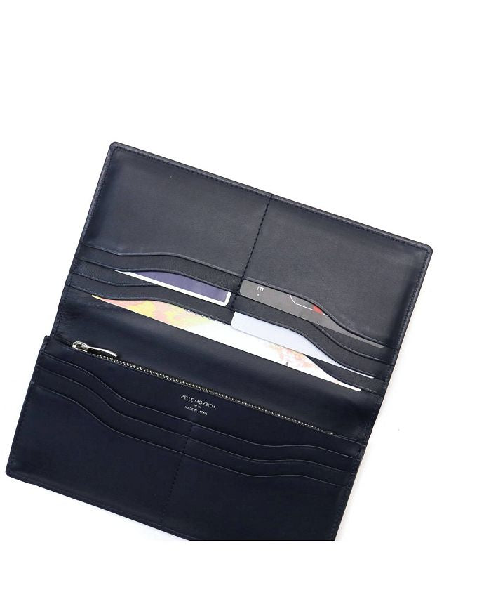 ペッレ モルビダ PELLE MORBIDA ペッレモルビダ 財布 PELLE MORBIDA Barca バルカ 長財布 薄い 本革 小銭入れあり かぶせ ペレモルビダ BA310 （ブルー） ブルー