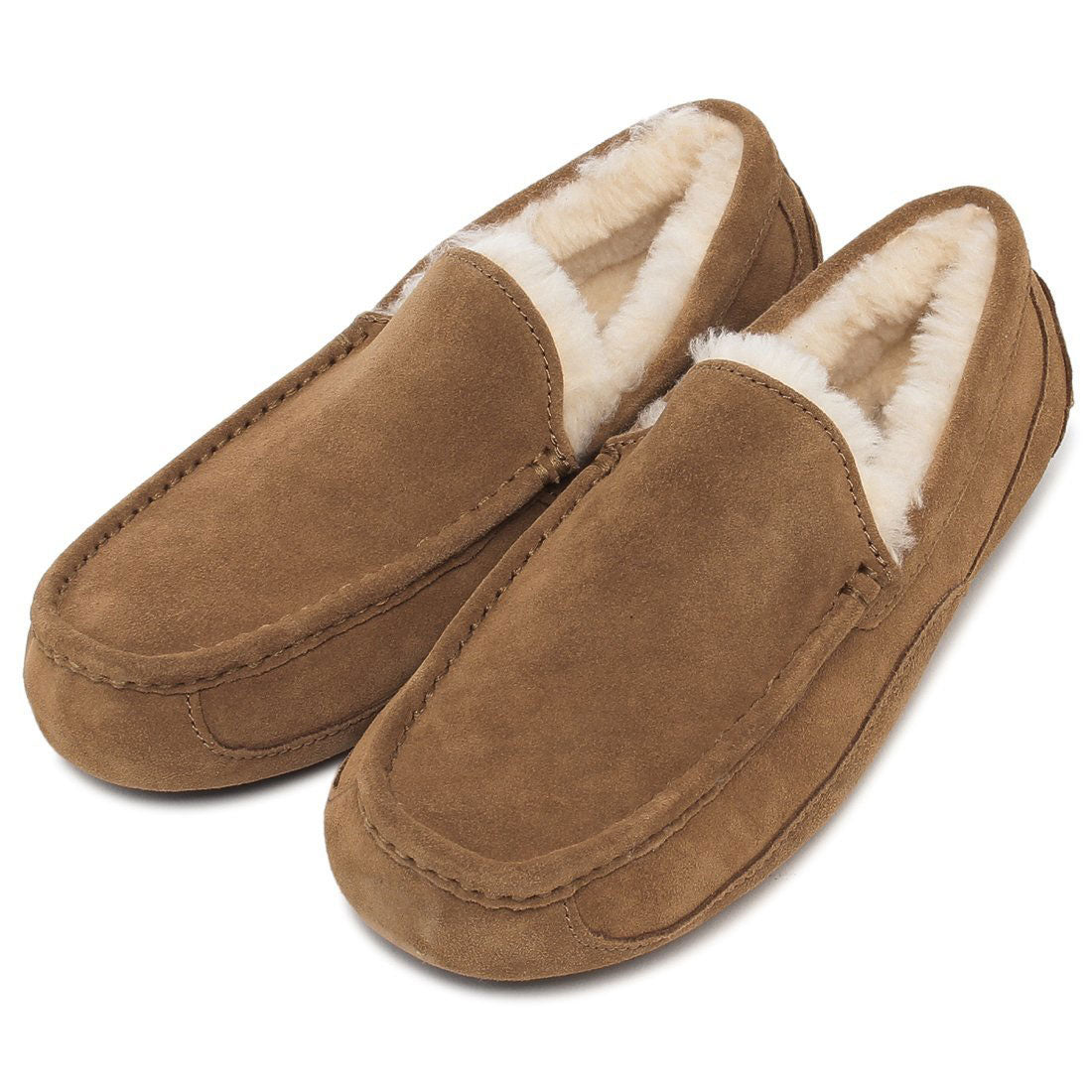 UGG deck shoes moccasin slip-on ascot sheepskin beige men's UGG 1101110 CHE
