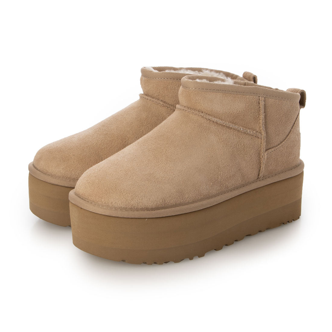 アグ UGG W CLASSIC ULTRA MINI PLATFORM クラシック ウルトラミニ プラットフォーム 厚底 ムートンブーツ （Sand） Sand