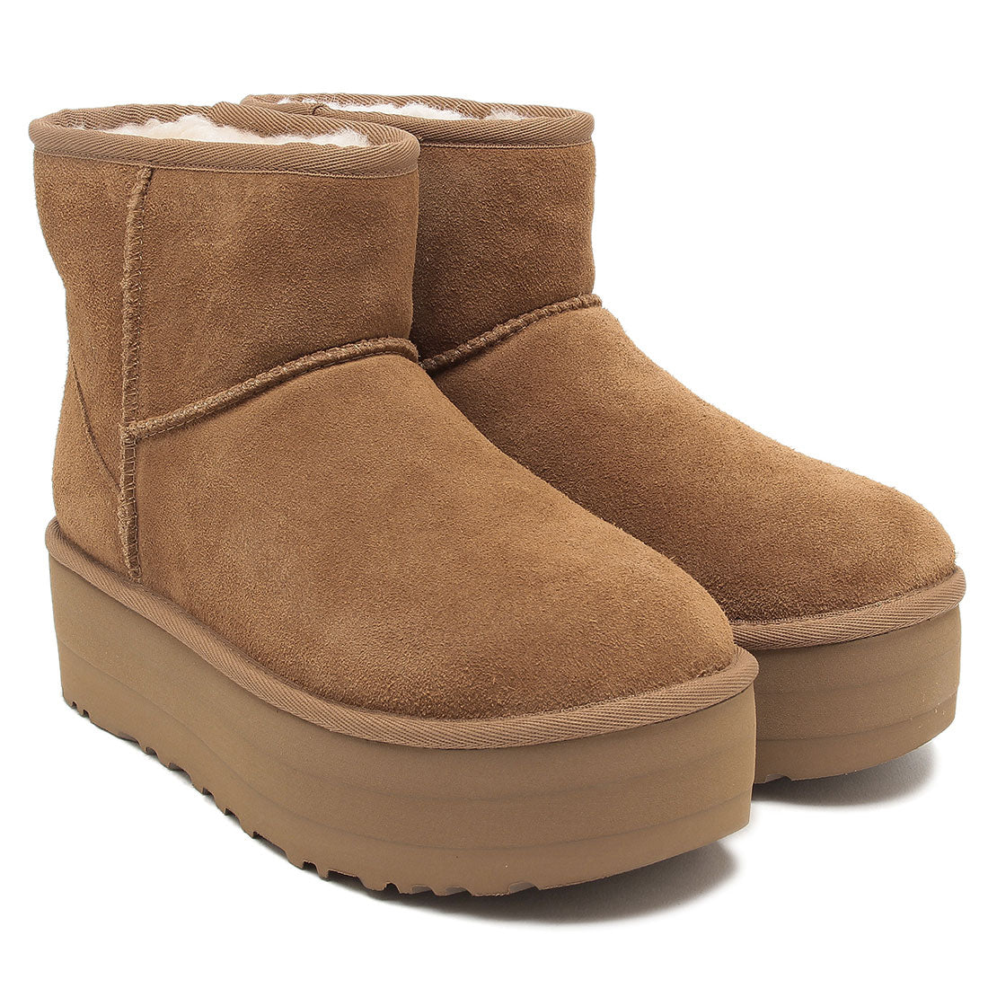 アグ UGG ブーツ クラッシックミニプラットホーム ムートンブーツ 厚底 5cmプラットフォーム ベージュ レディース UGG 1134991 CHE,CHESNUT